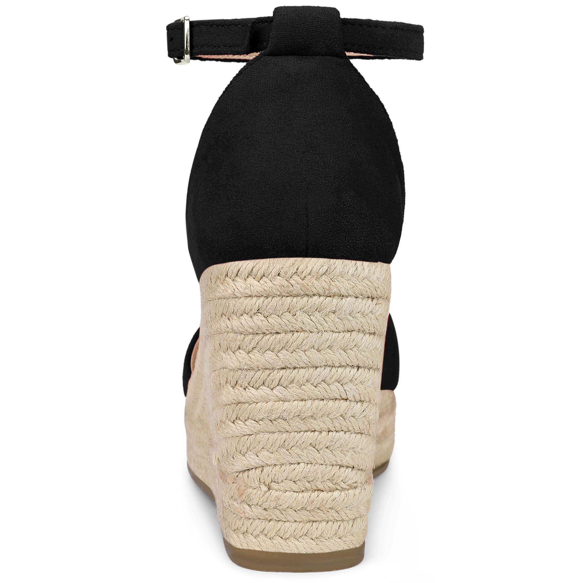 BLISSFUL STEP Women's Platform Espadrille Wedge Open Toe Ankle Strap Sandals