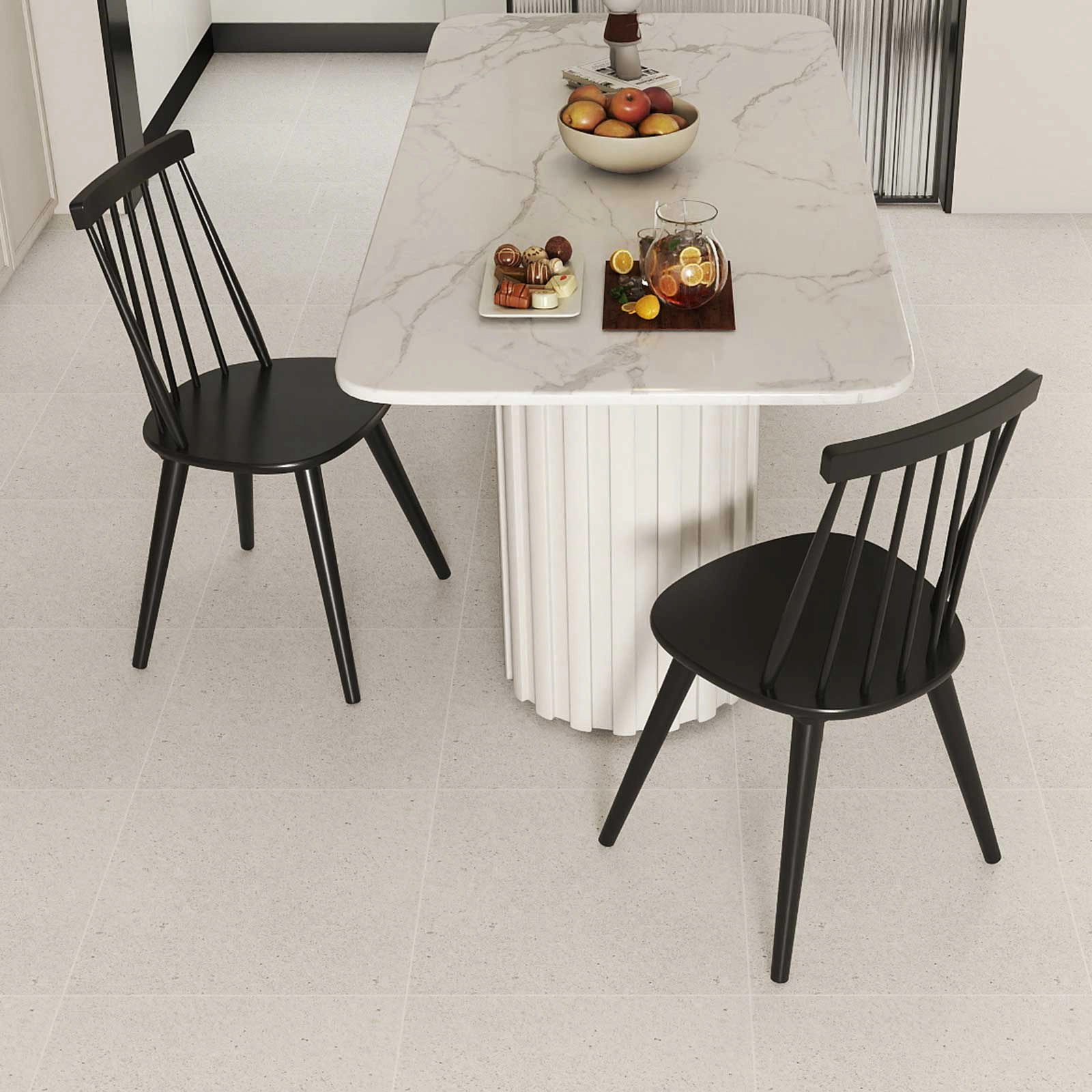 LJG Windsor Dining Chair Set of with Solid Rubber Wood Frame