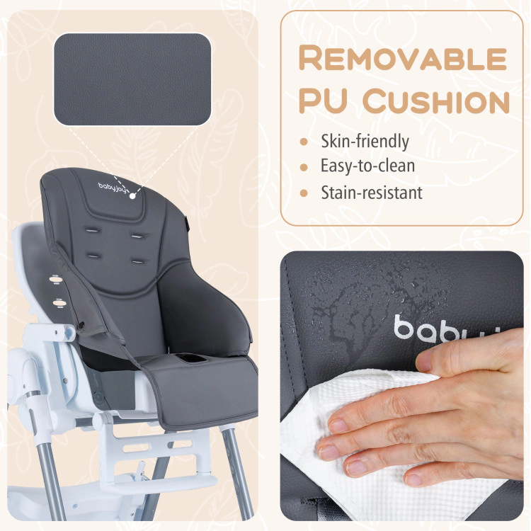 Hivvago Foldable Baby High Chair with Adjustable Height and Relining Seat