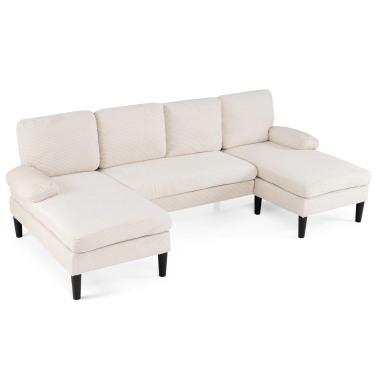 Hivvago U-Shaped Sectional Couch With Double Chaise For Living Room