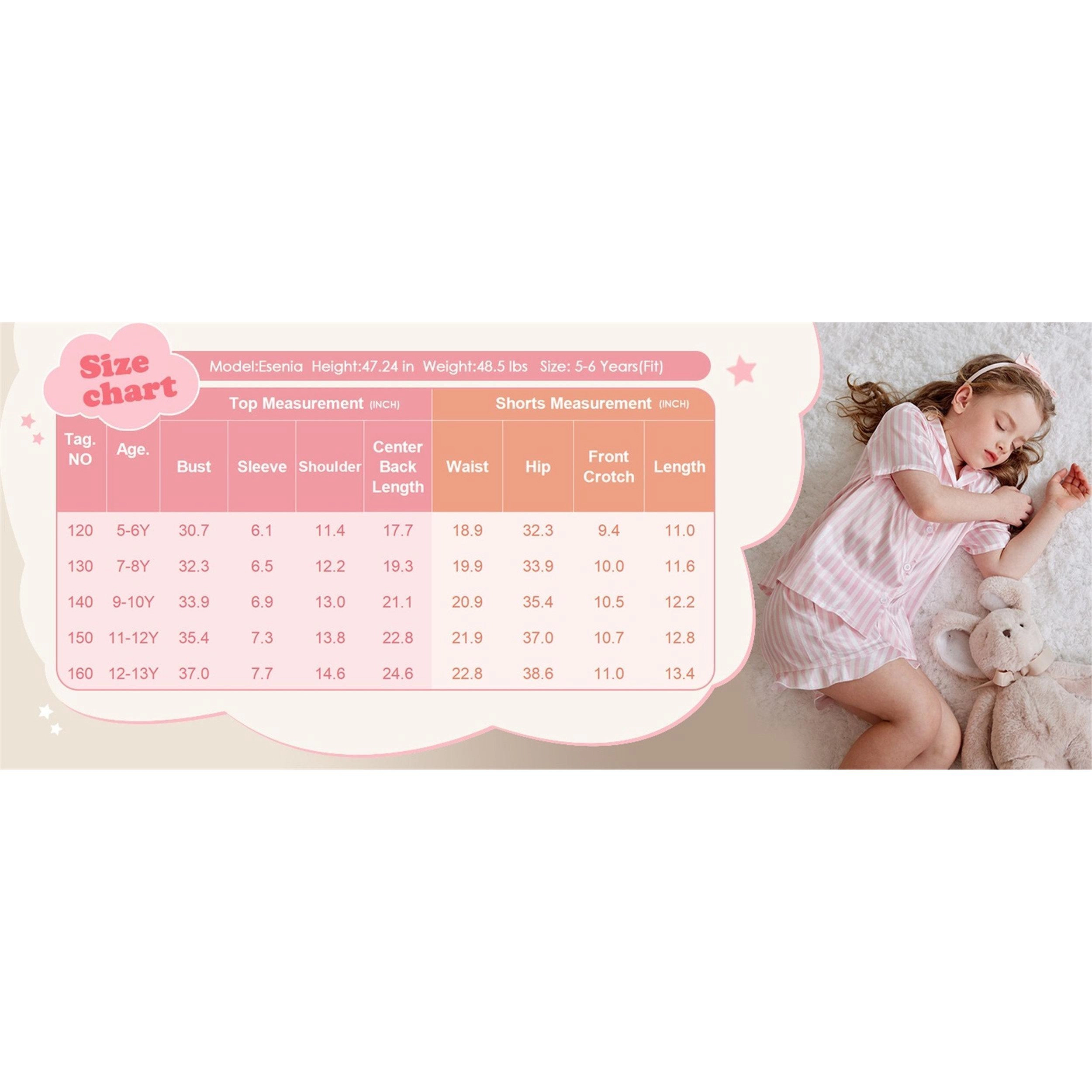 Arshiner Girls Pajamas Silk Satin Pajama Set Piece Button Down Ruffle Sleepwear