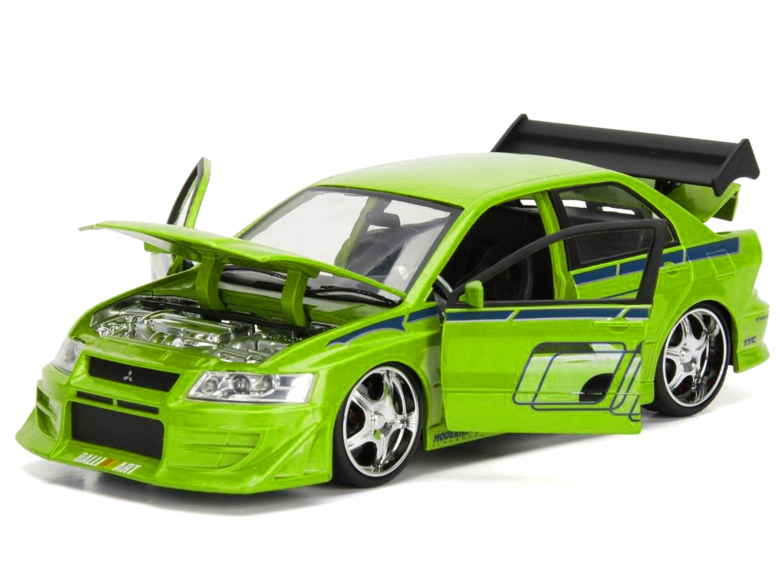 Jada Brian's Mitsubishi Lancer Evolution VII Green with Graphics "Fast & Furious" Movie 1/24 Diecast Model Car by Jada