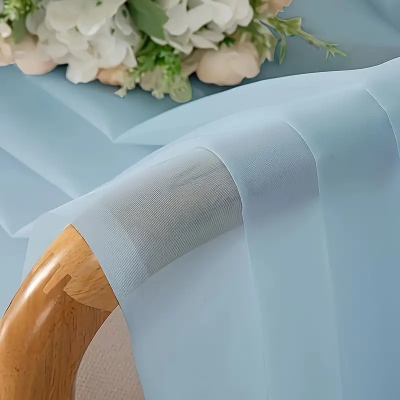Kate Aurora Extra Long 1 Piece Baby Blue Lightweight Rod Pocket Transparent Backdrop Sheer Window Curtain - 90 in. Long