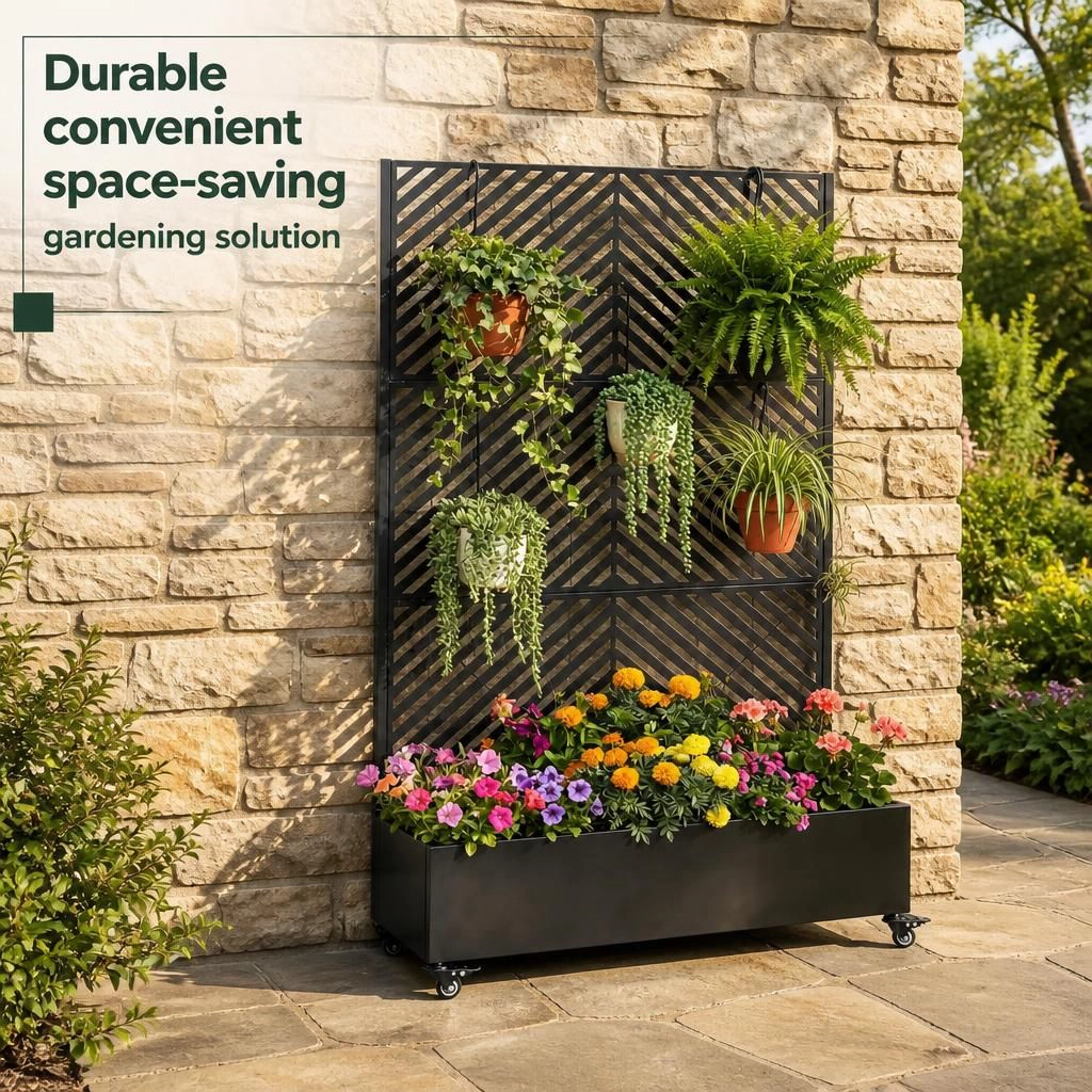 WOW PIONEER Tall Freestanding Metal Planter