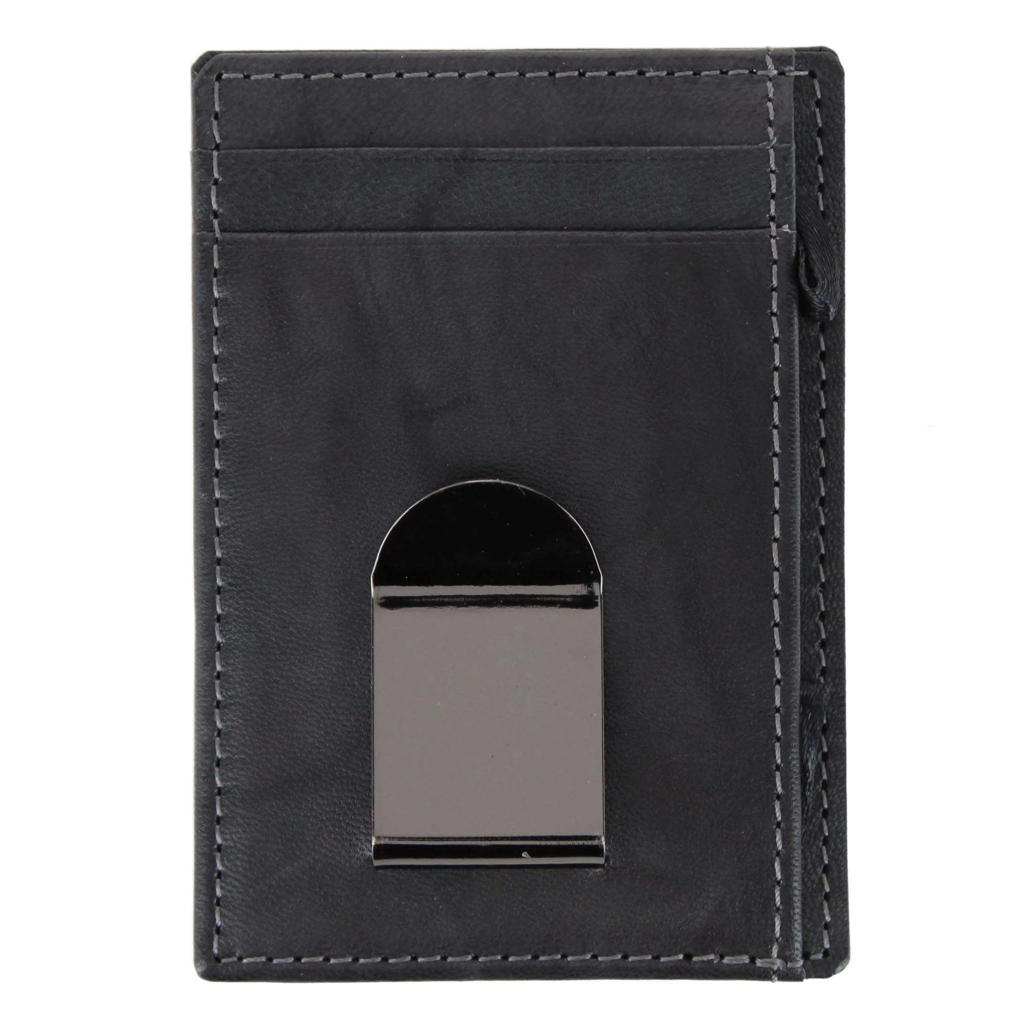 Steve Madden Men's Antiqued Leather RFID Money Clip Wallet