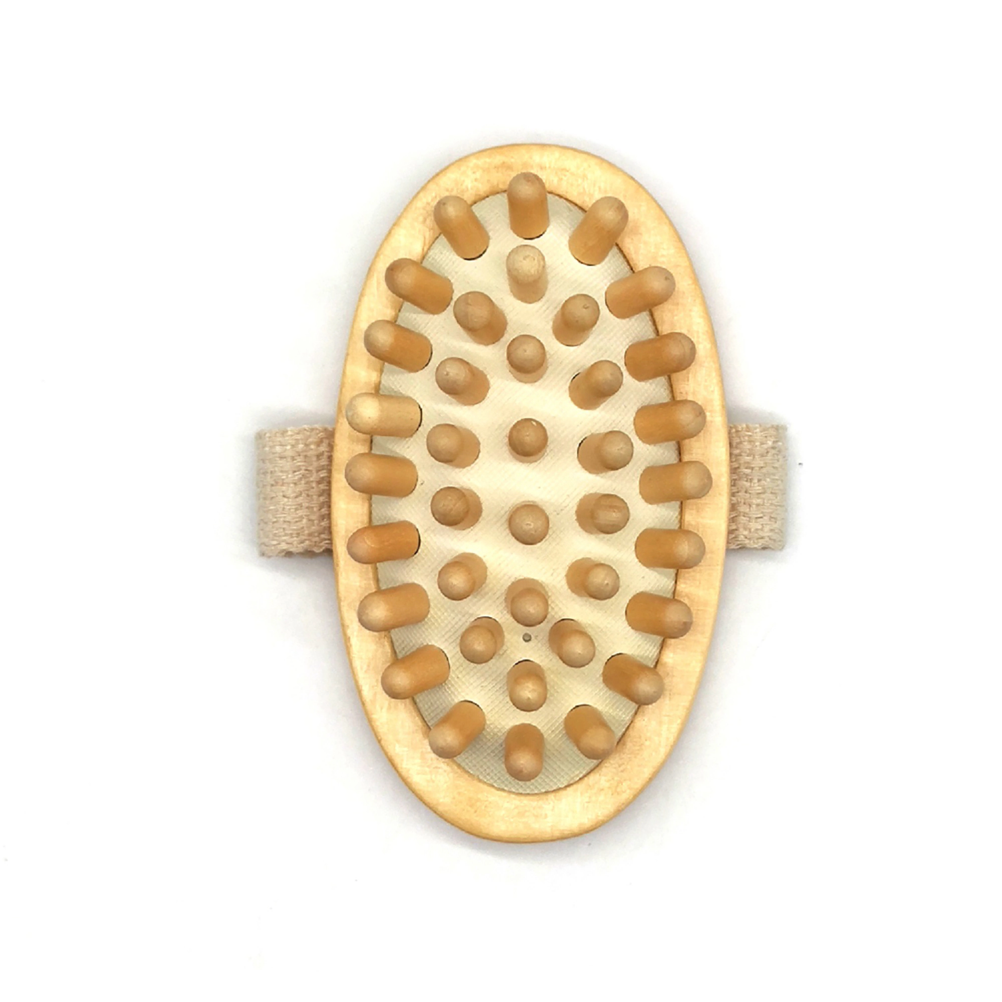 Pursonic Unisex Wooden Body Massage Tool with Rubber Lotus Handle
