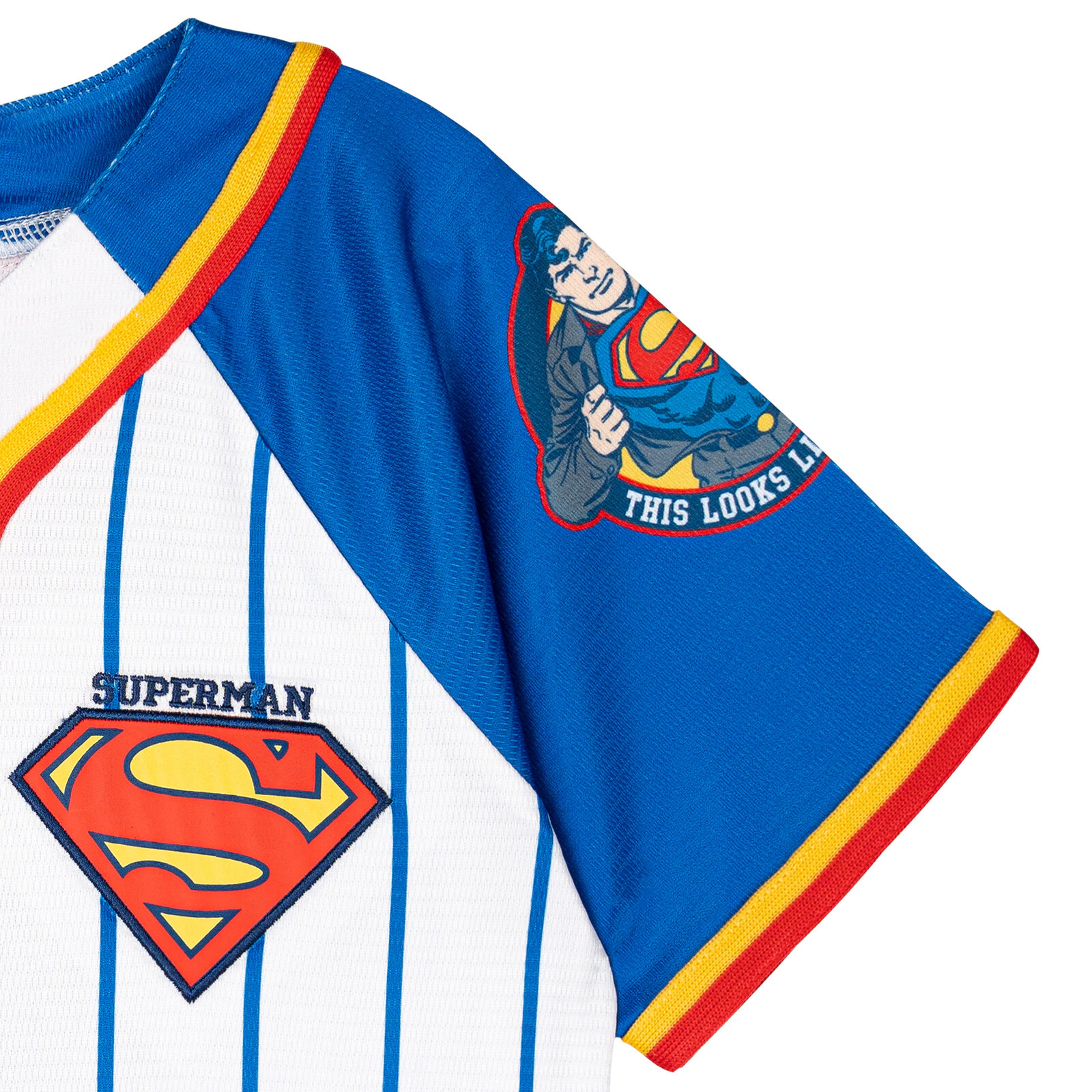 DC Comics Justice League Superman Boys' Athletic Baseball Jersey