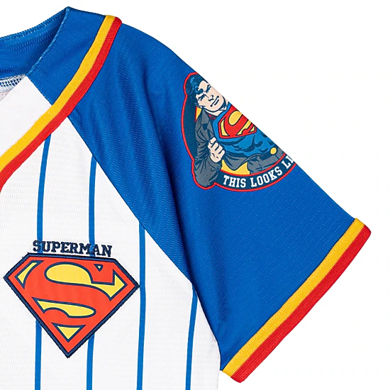DC Comics Justice League Superman Boys' Athletic Baseball Jersey