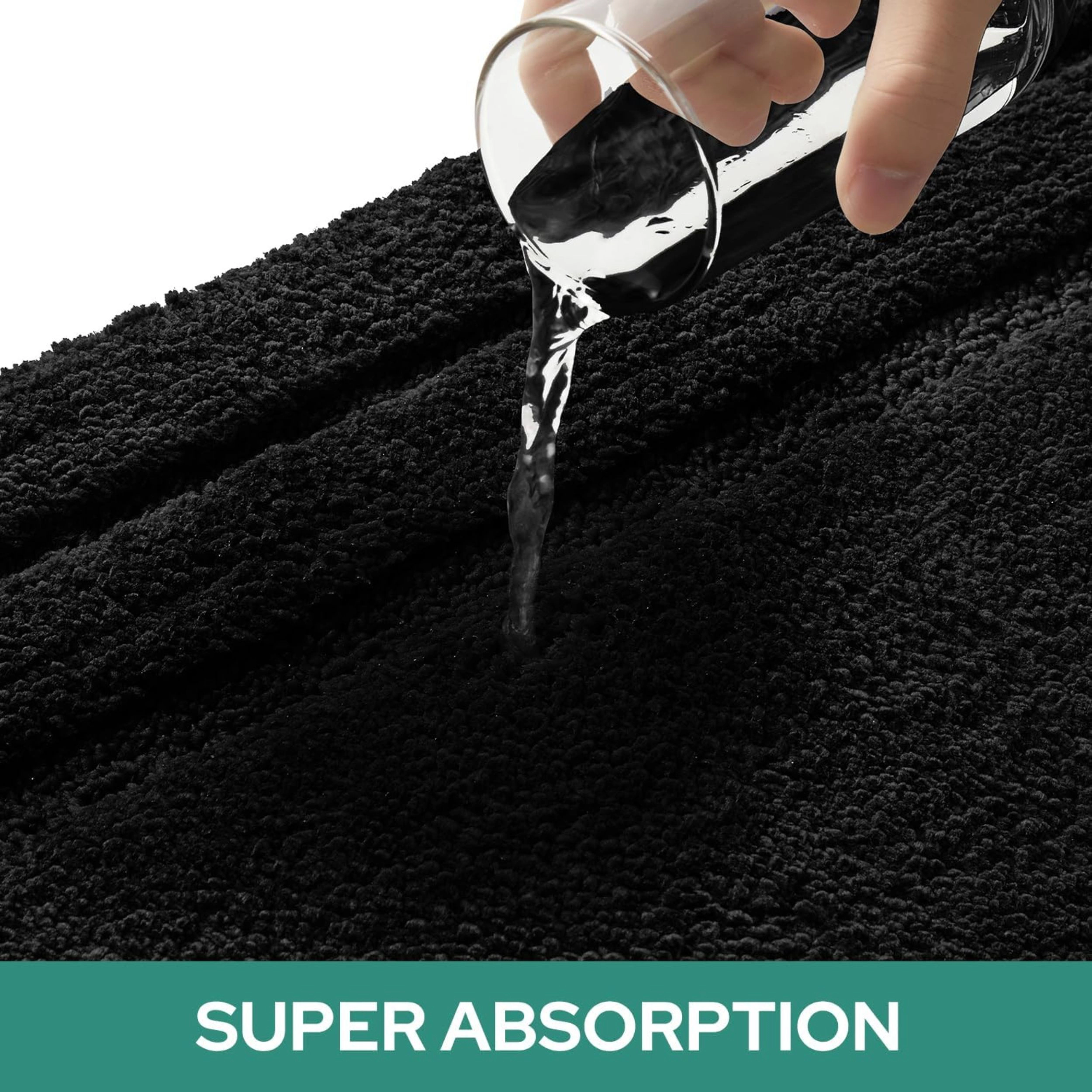 Stock Preferred Pack of 3 Absorbent Plush Microfiber Non Slip Bathroom Rug Set