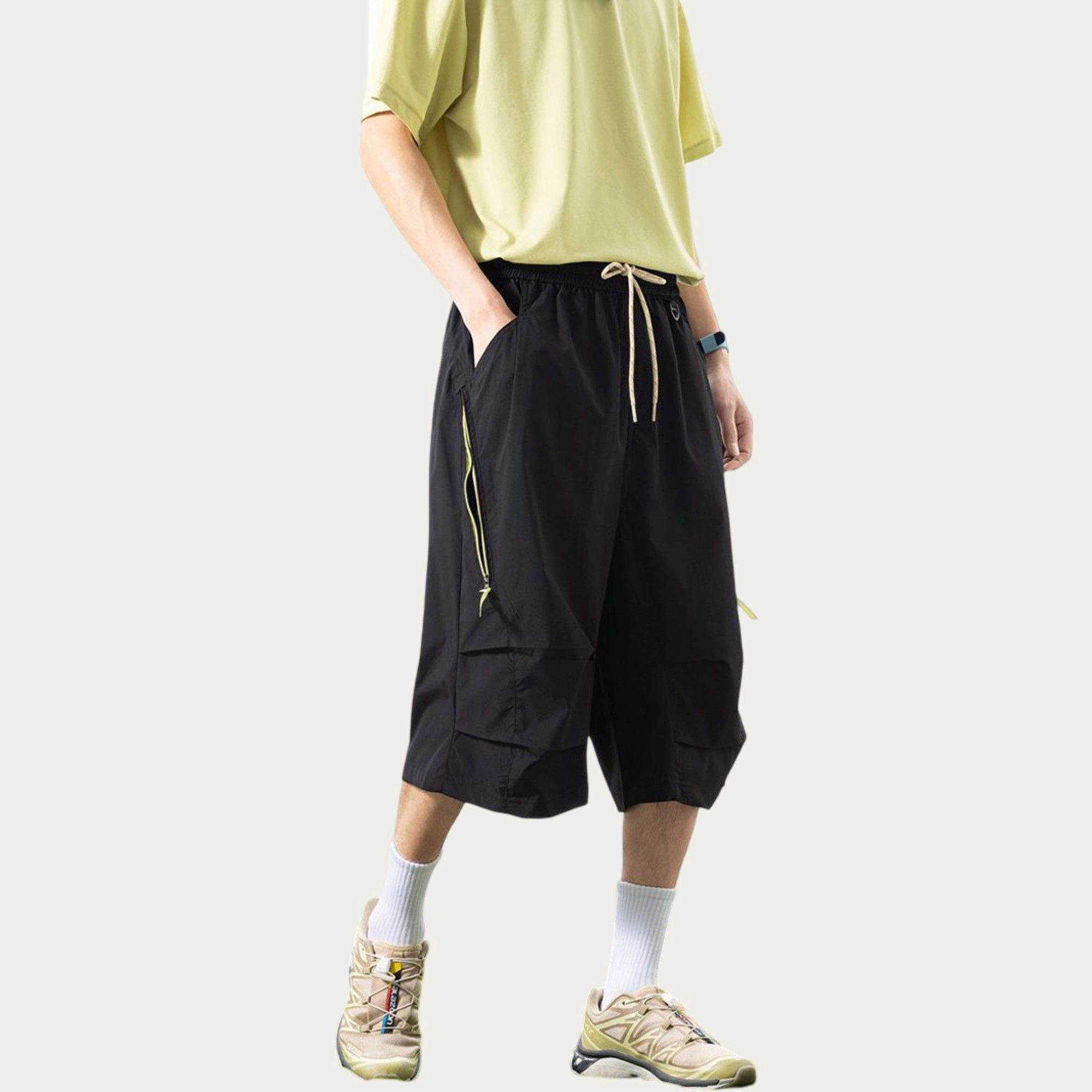 Anna-Kaci Men's Lightweight Cargo Athletic Shorts with Multi-Pocket Design and Relaxed Longline Fit