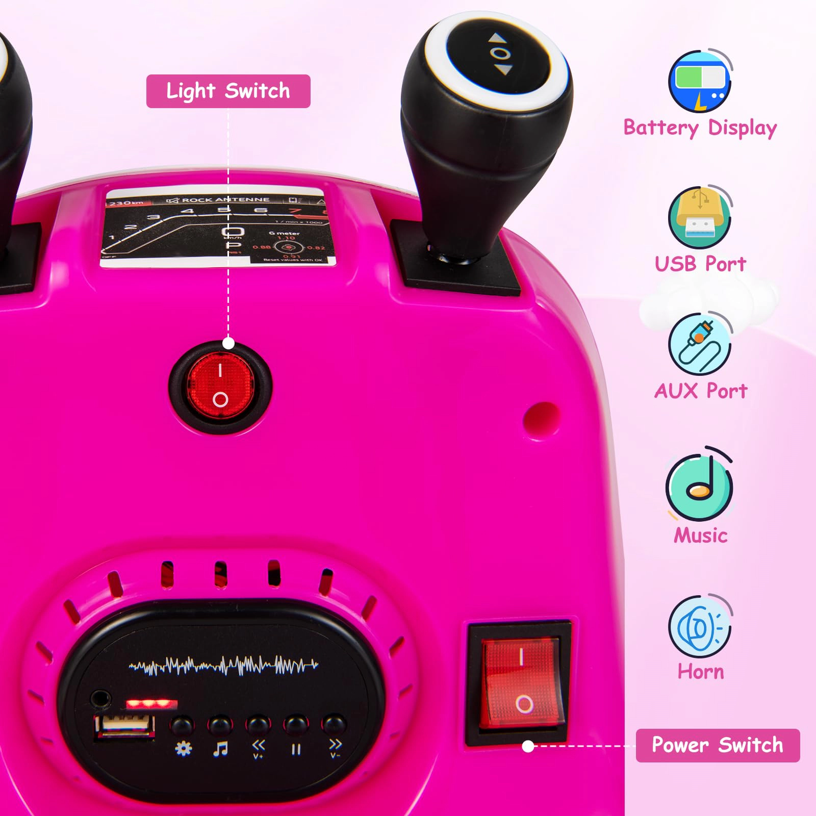 Glintex 12V Kids Bumper Car with 360-Degree Spin and Remote Control