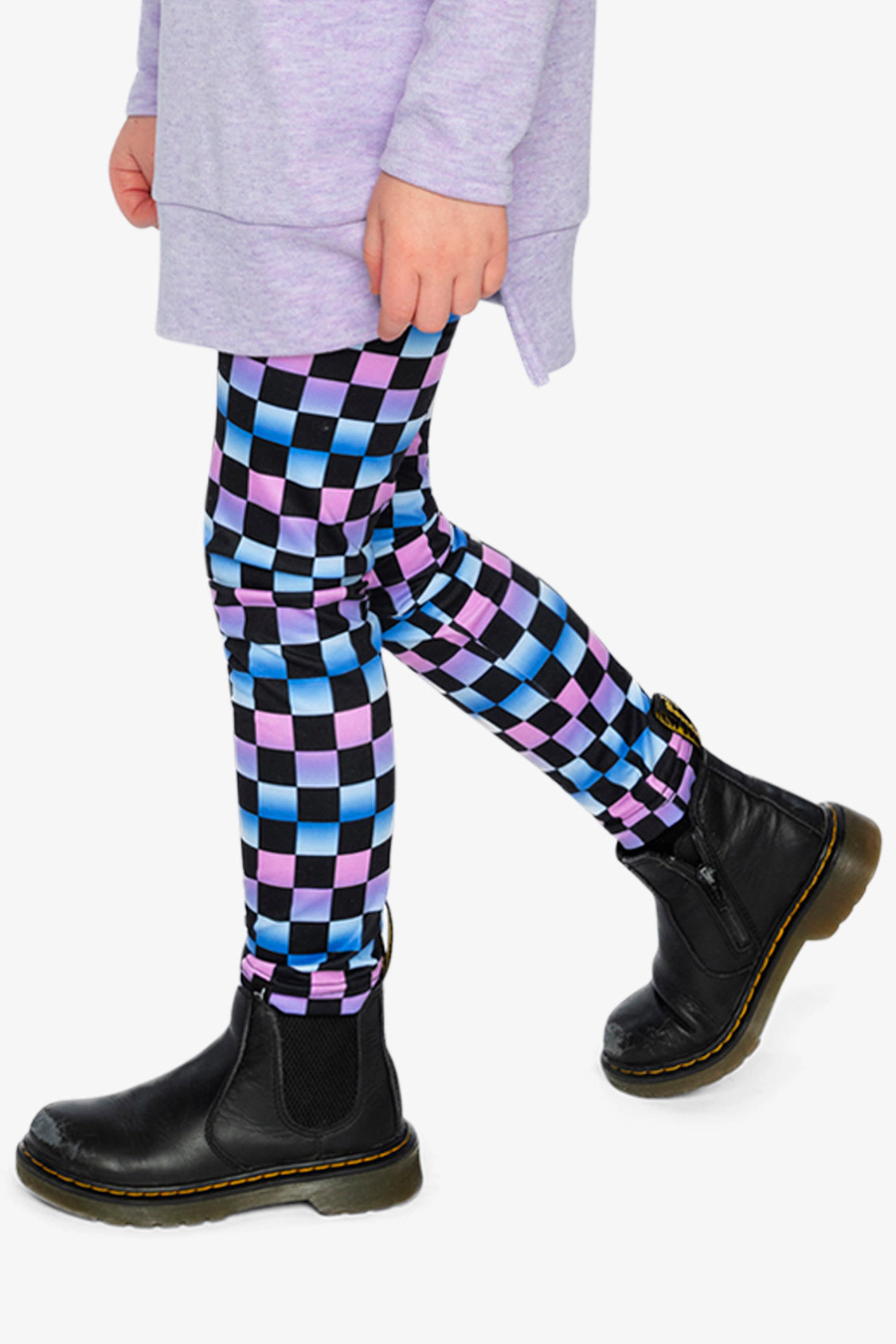 Deux par Girls Stretch Checkered Print Leggings