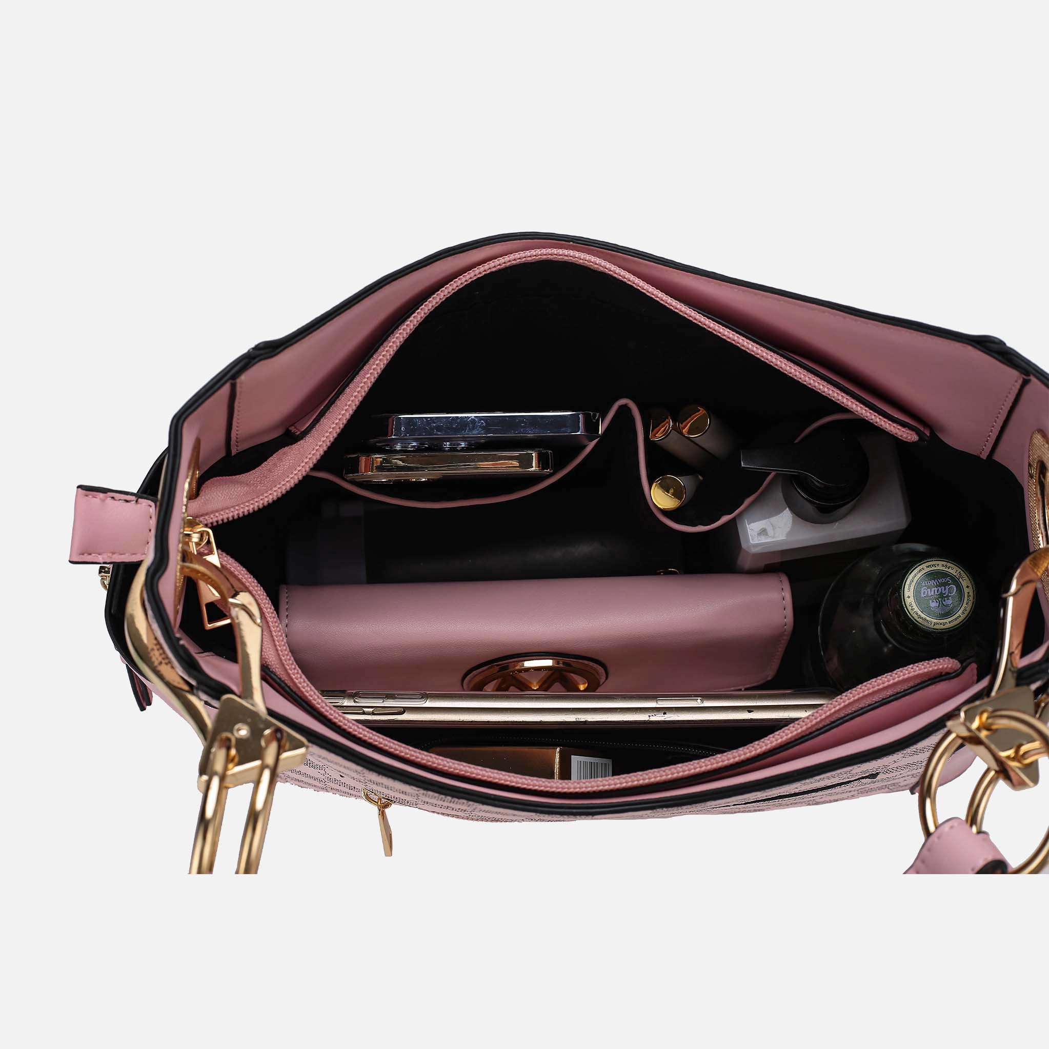 MKF Collection by Mia K. Penelope Circular Print Shoulder Handbag with Matching Wallet