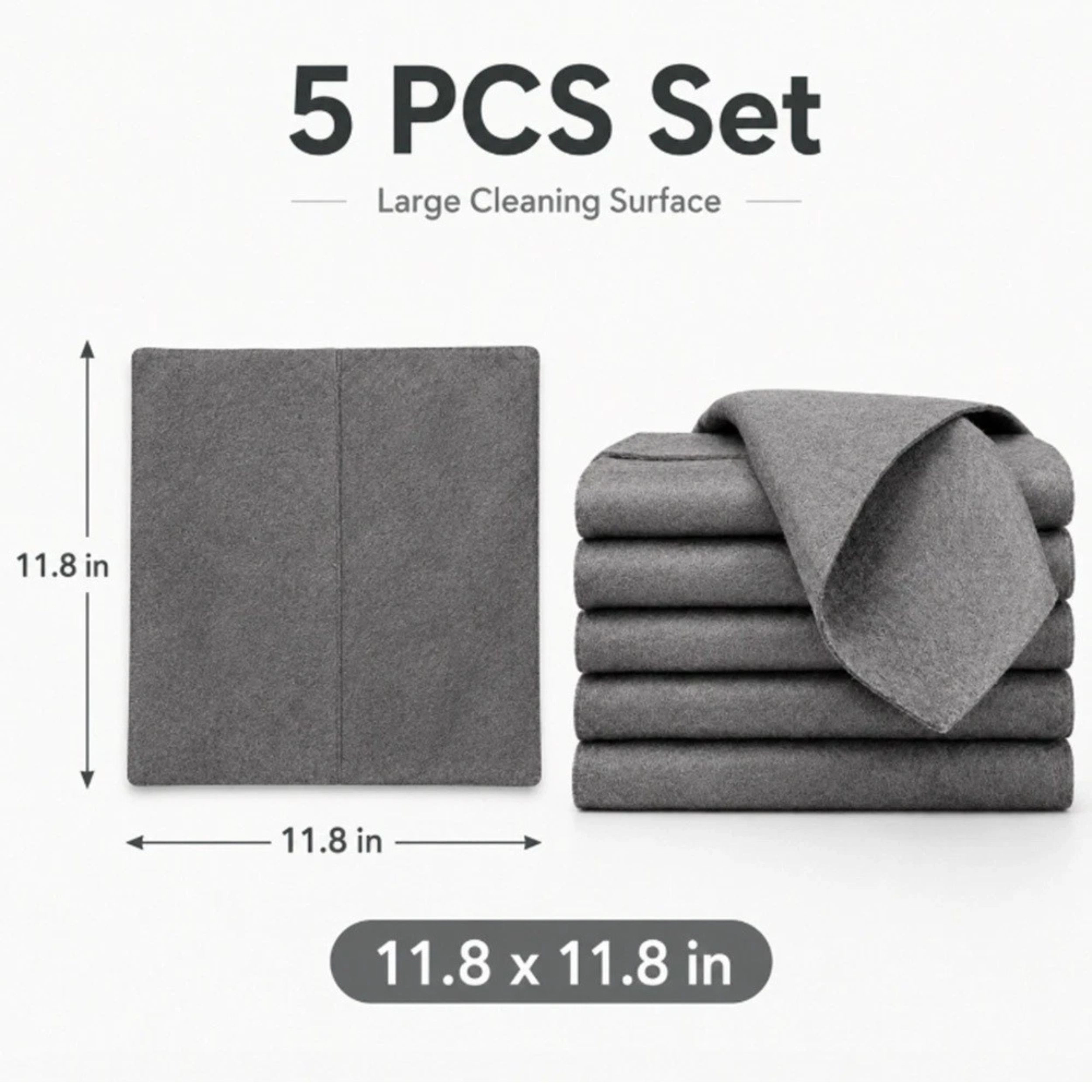 Home Collection Pack of 5 Thick Microfiber Cleaning Cloths Reusable Kitchen Cleaning Rags