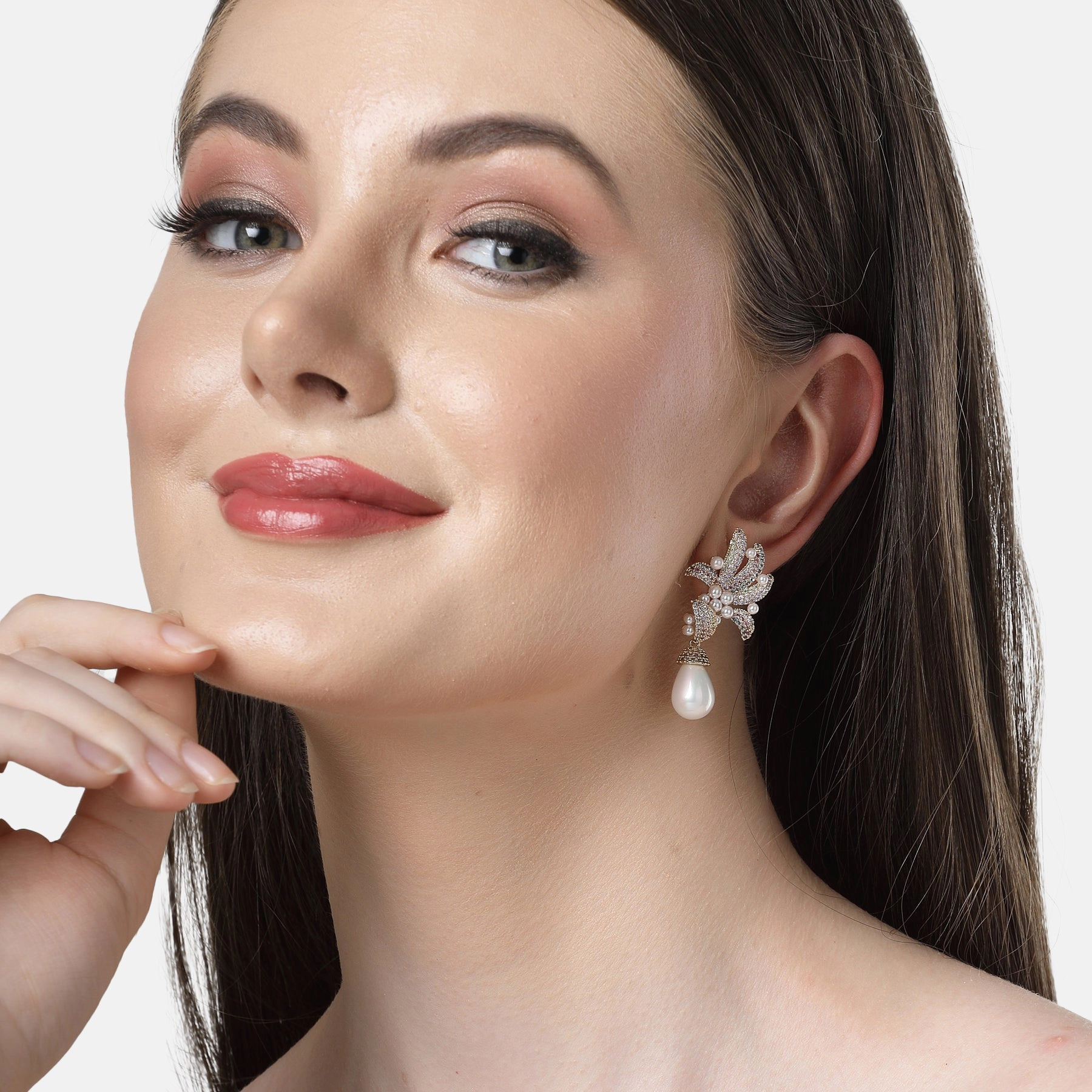 AGP PARIS Womens Diva Collection Purple Zirconia Drop Earrings