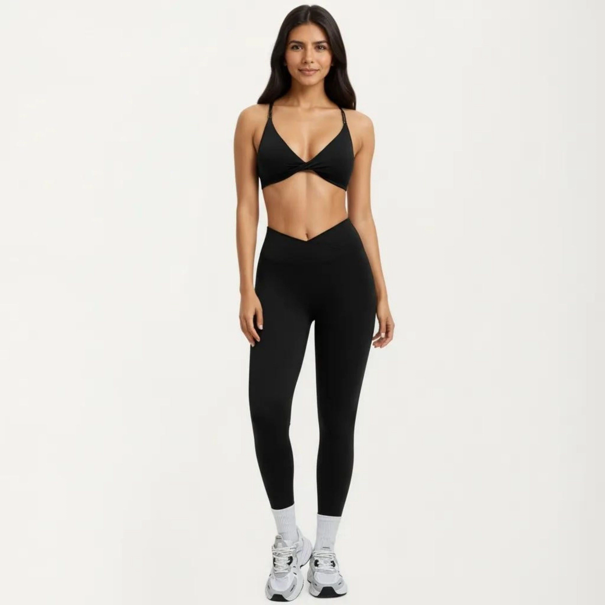 Anna-Kaci Active Women's High Waist Crossover Workout Leggings Stretch Athletic Yoga Pants for Training Fitness