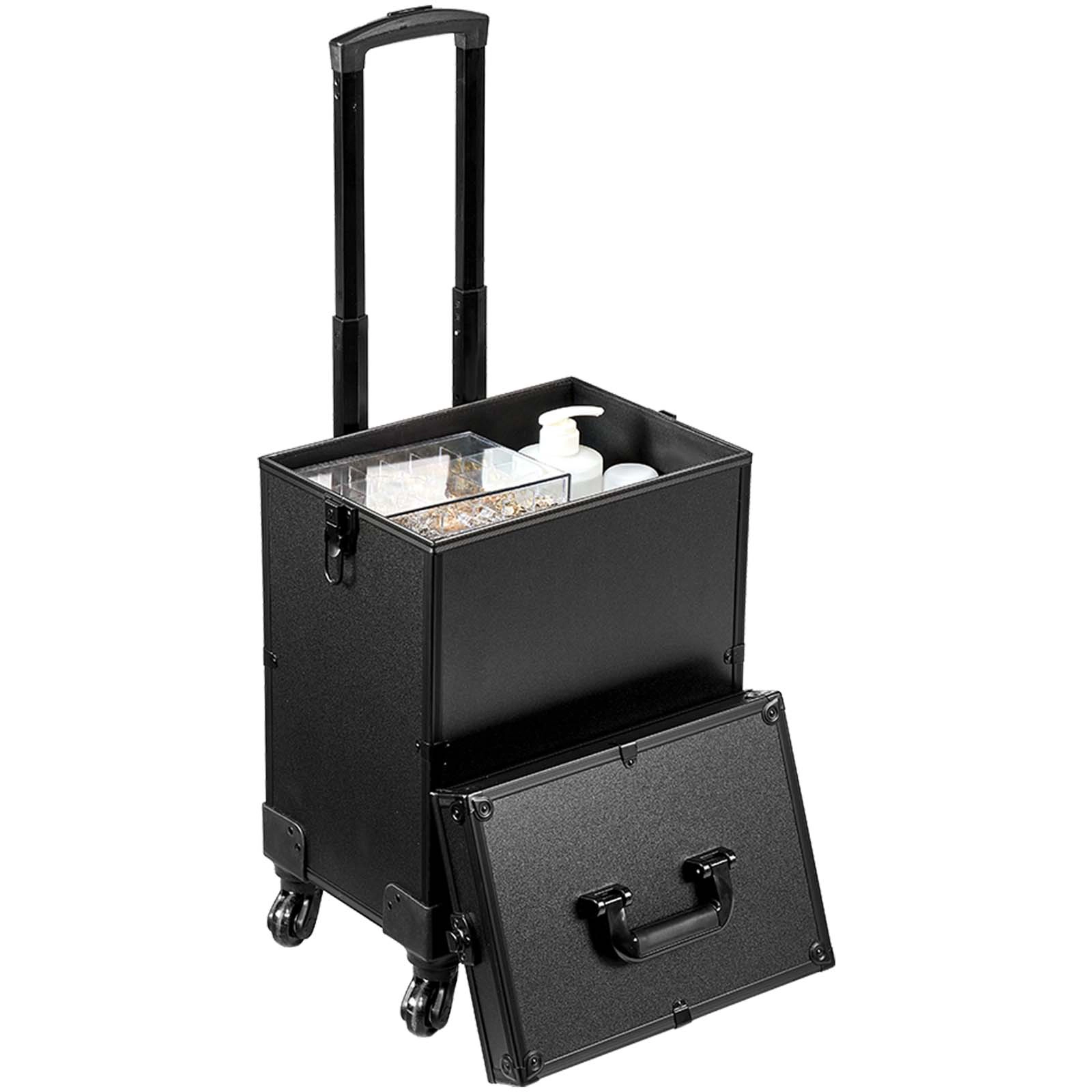 HONGGE Professional Makeup Train Case Aluminum Cosmetic Case