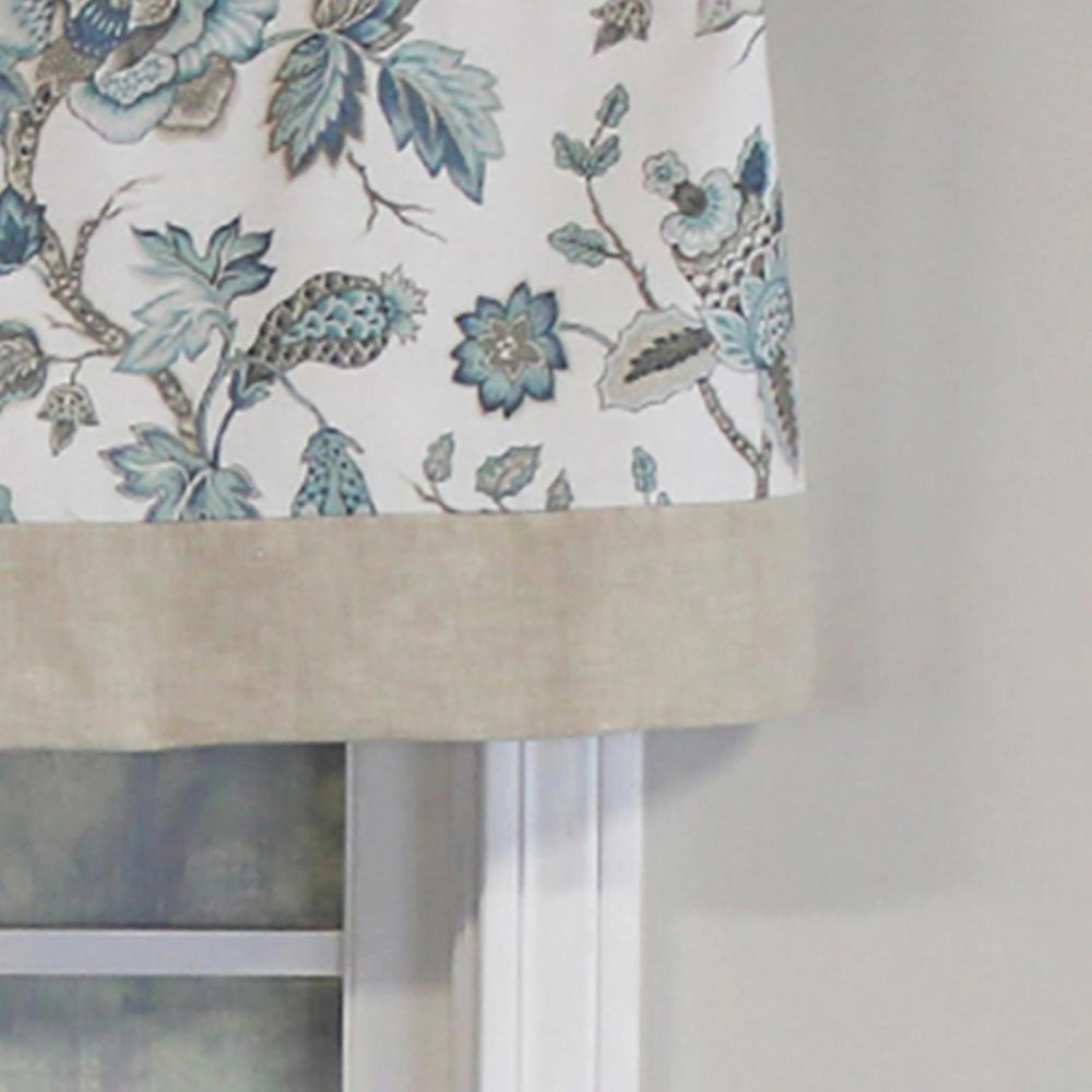 RLF Home Gianna Banded Valance Spa. 3" Rod Pocket, Contrast bottom banding. 50"W x 16"L