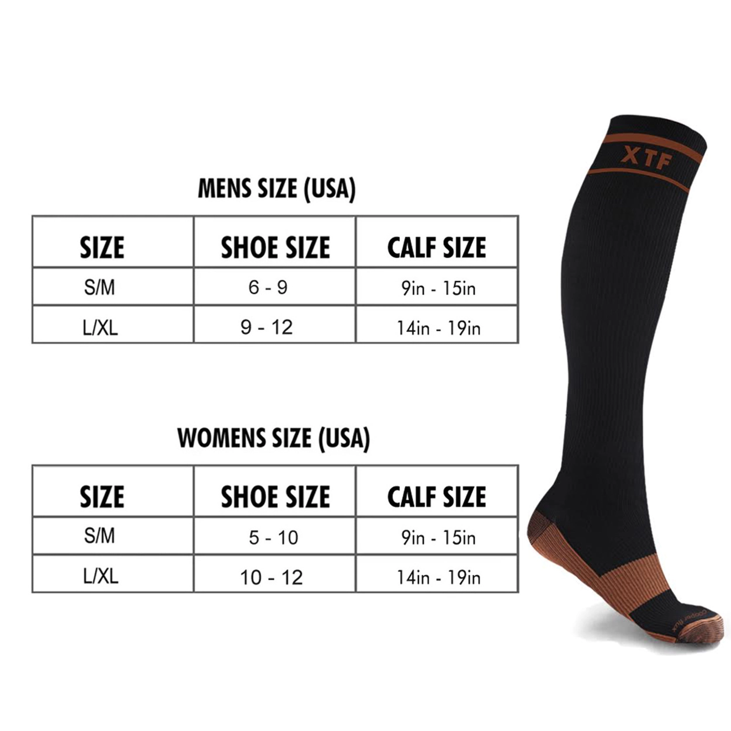 Extreme Fit Unisex Copper-infused Knee High-energy Compression Socks - 6 Pair