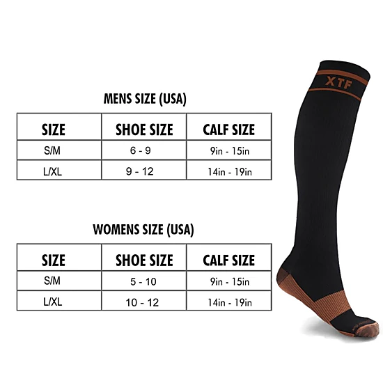 Extreme Fit Unisex Copper-infused Knee High-energy Compression Socks - 6 Pair
