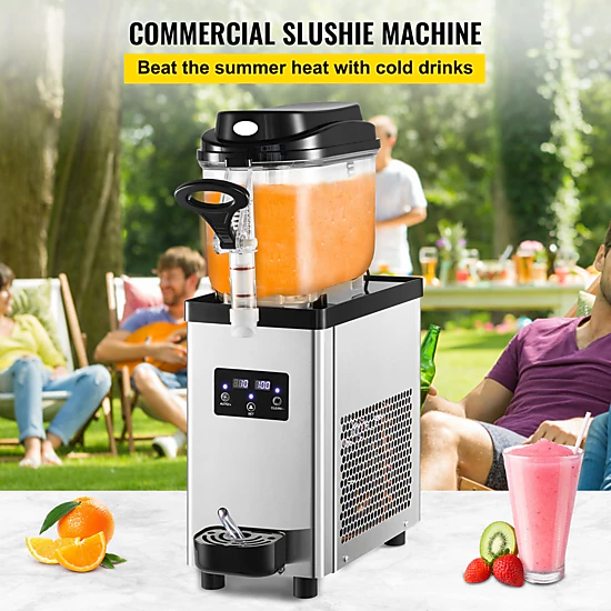 HONGGE Slushie Machine, Commercial Slushy Maker, Frozen Drink Maker with Self-Cleaning