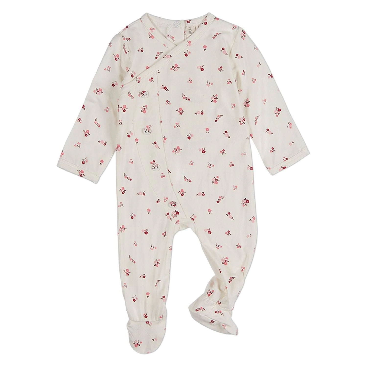 MeMoi Baby Girls "Blissful Blossoms" Crossover Neckline Footie