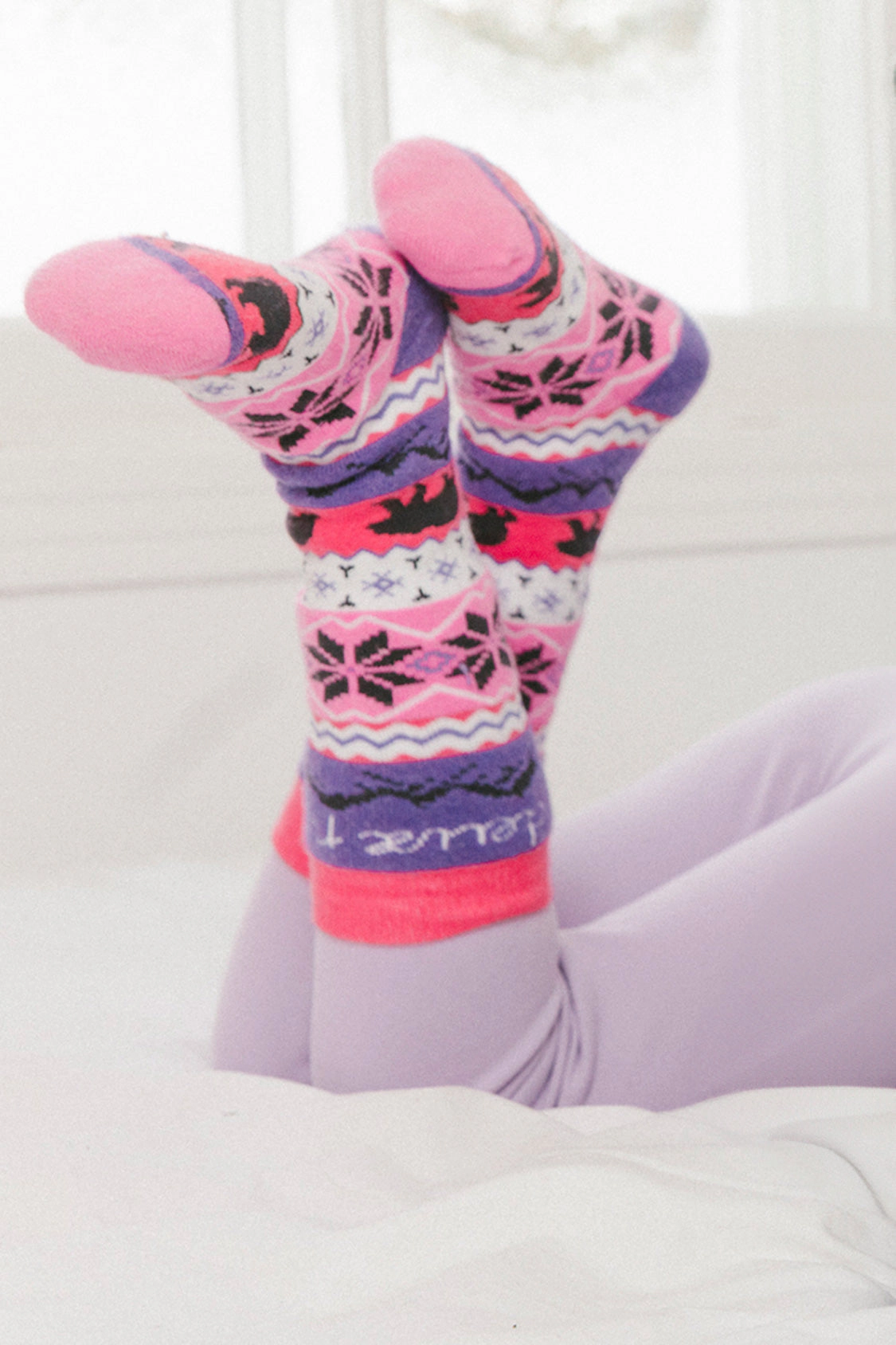 Deux par Girls Nordic-Inspired Cushioned Ski Socks