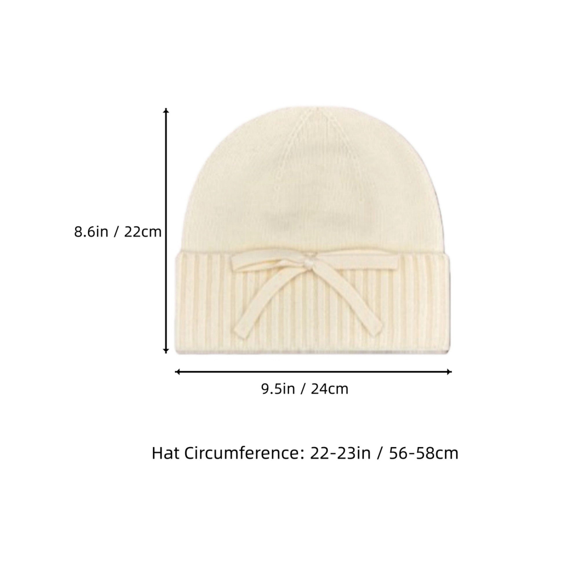 Anna-Kaci Women's Soft Knit Ribbed Cuff Bow Winter Beanie Hat