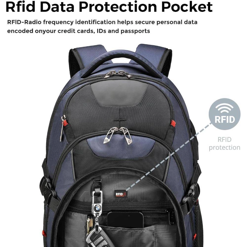 Clear Skye Unisex Black-Blue Water Repellent Travel Backpack