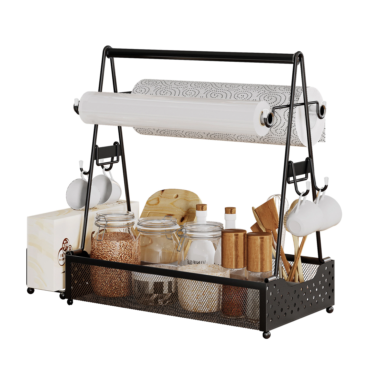 GBruno Metal Grill Caddy With Paper Towel Holder