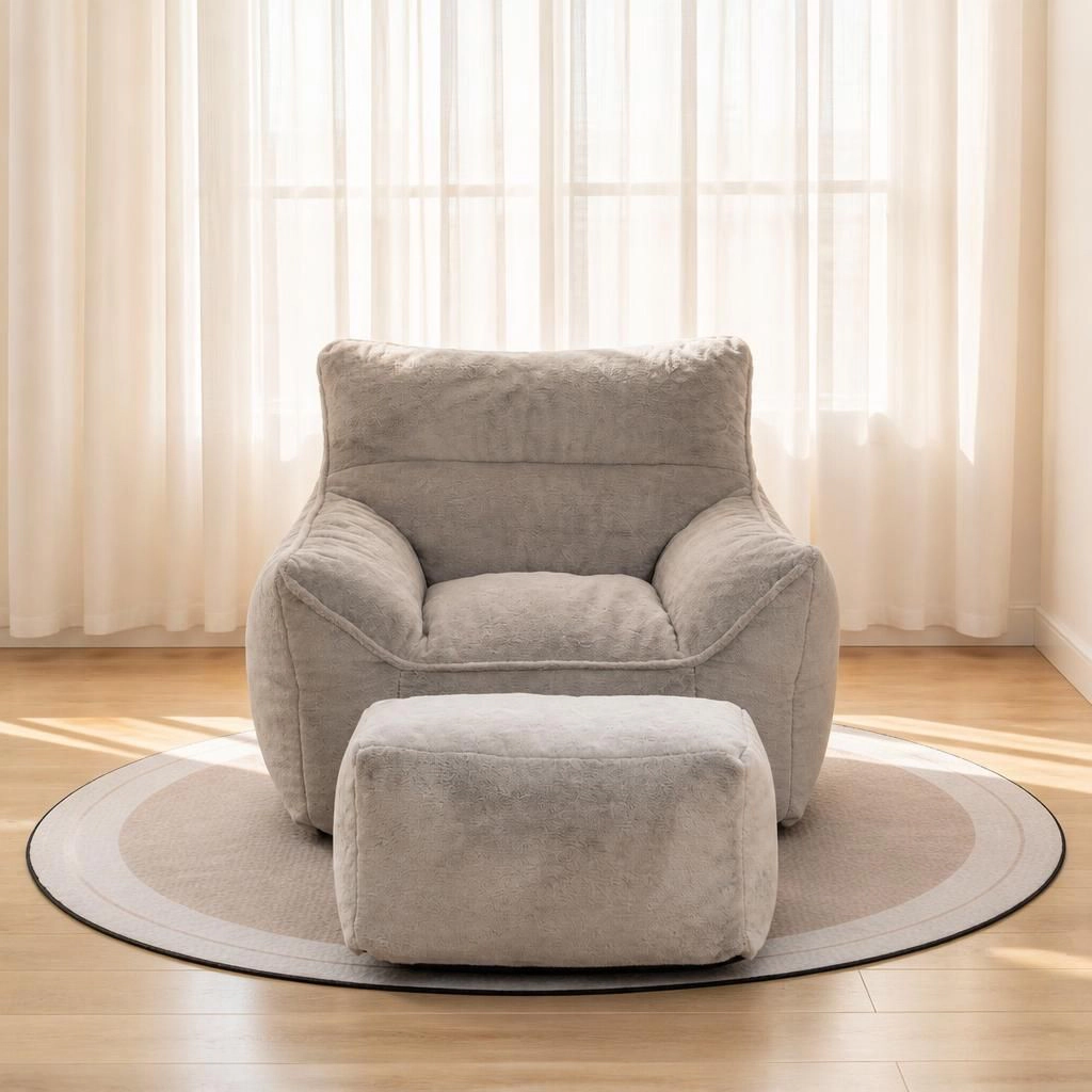 GOODSILO Faux Fur Oversized Casual Lazy Lounge Seating Chair