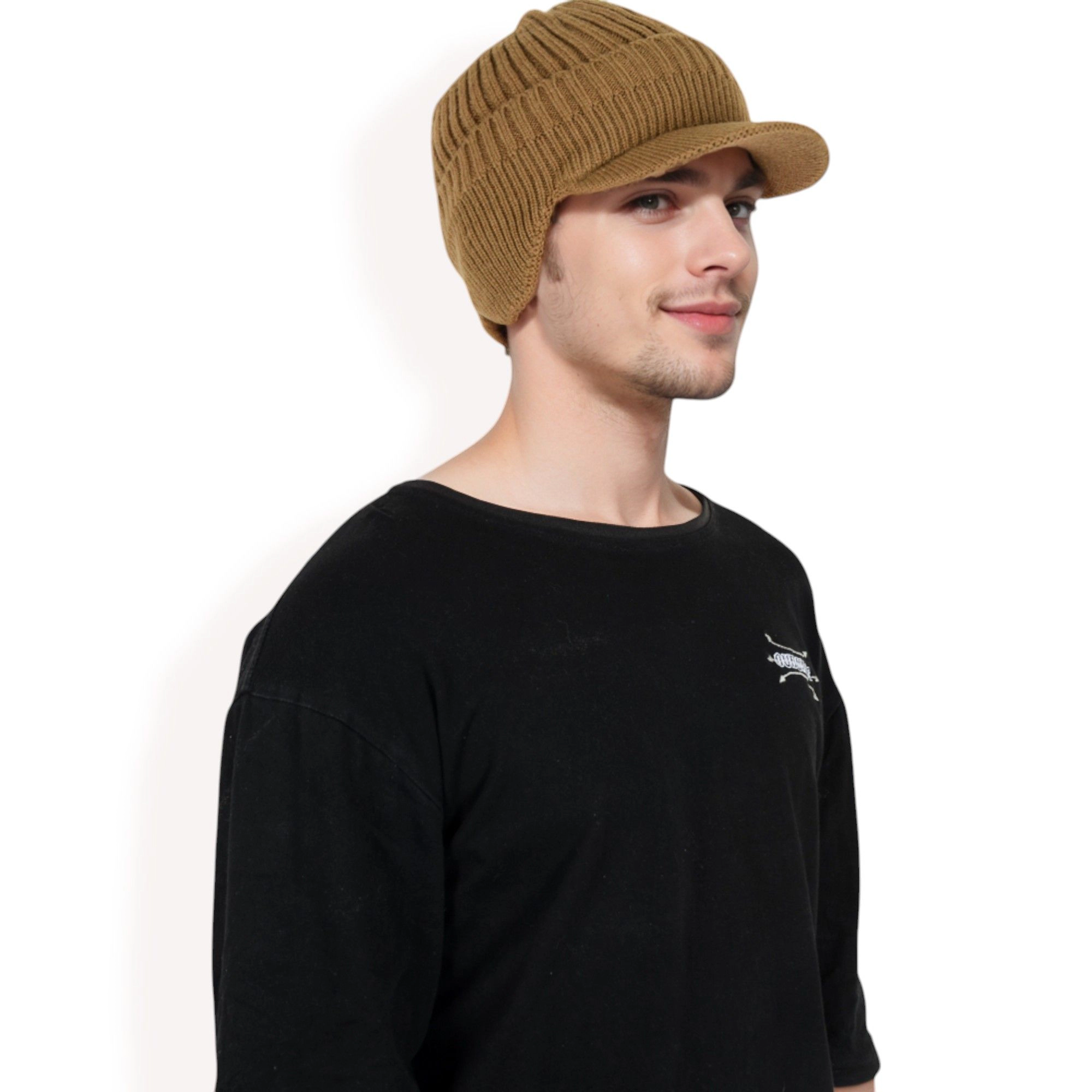Anna-Kaci Women's Men's Ribbed Knit Baseball Cap with Ear Flap Coverage for Warmth and Style