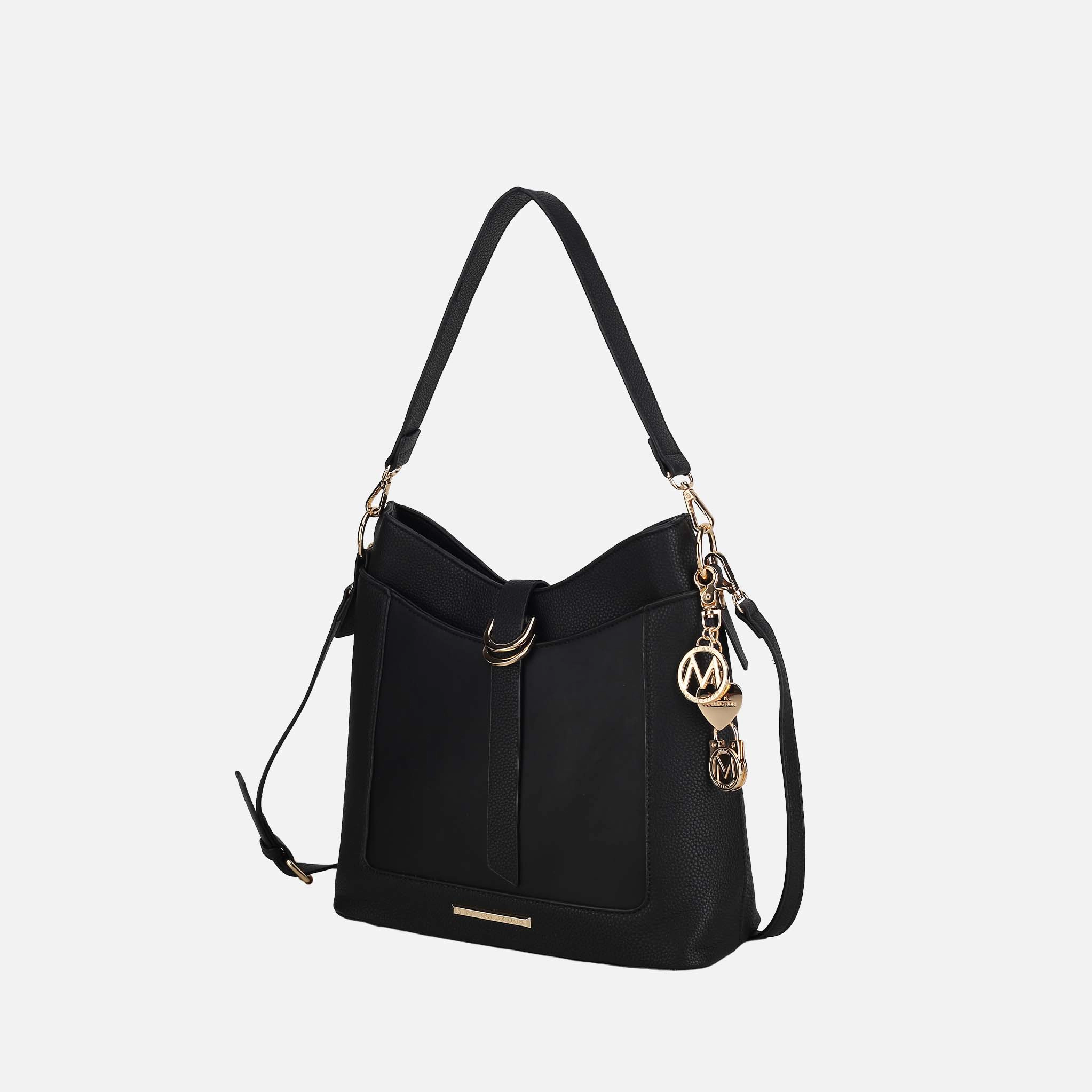 MKF Collection Geneva Women's Shoulder Bag - Vegan Leather Handbag with Keychain