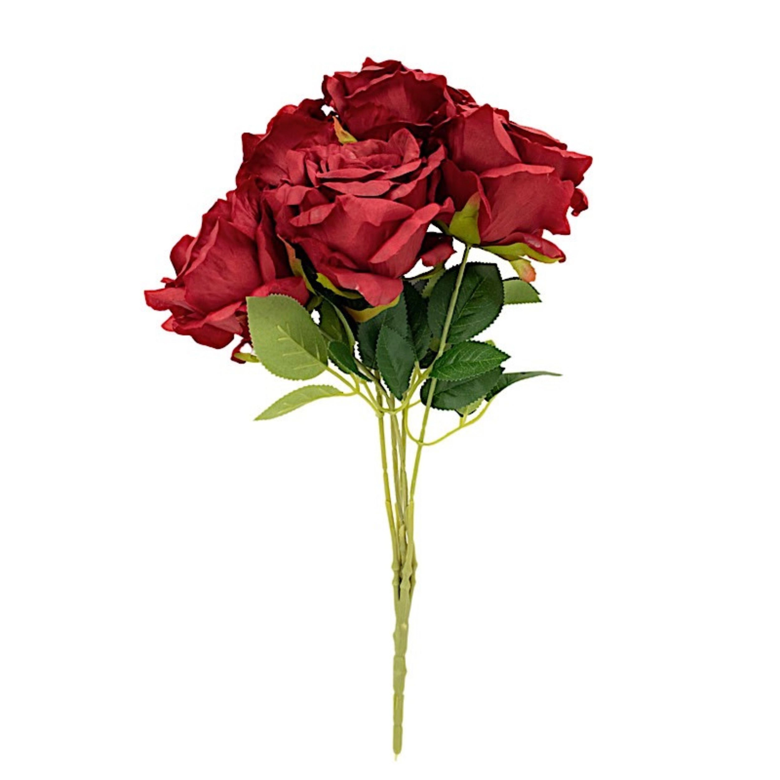 Home Collection Set of 2, 17-Inch Artificial Silk Rose Flower Bushes