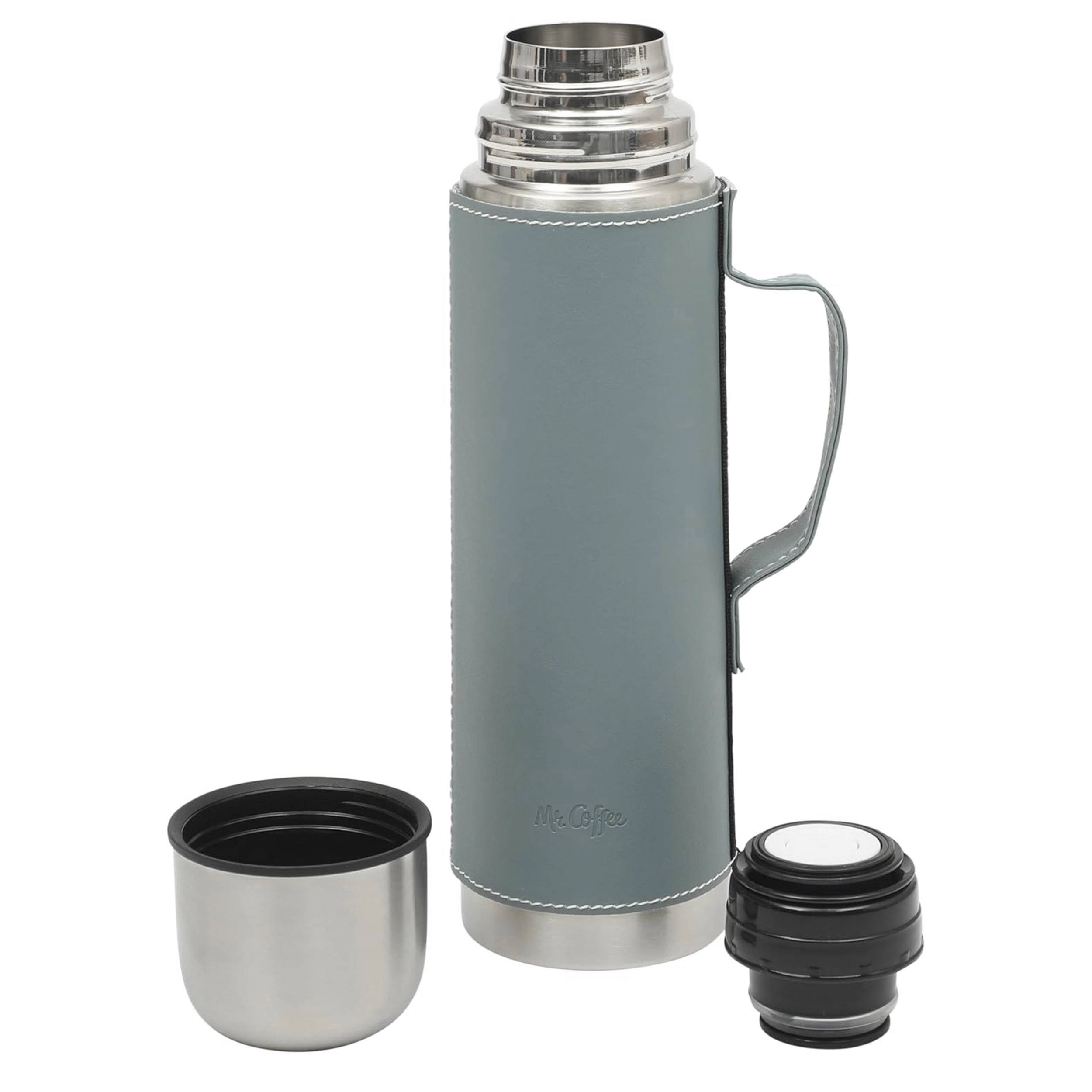 Mr. Coffee Leatherette Stainless Steel 23oz Thermal Bottle with Lid