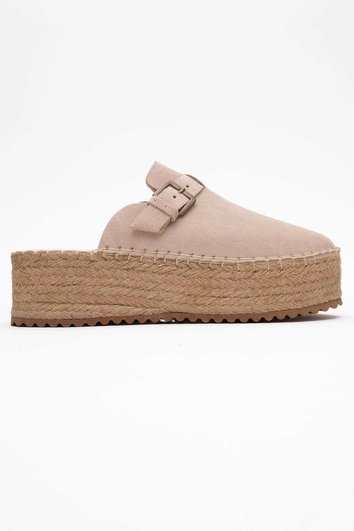 Forever & Always Womens Novas Leather Platform Espadrille Mules