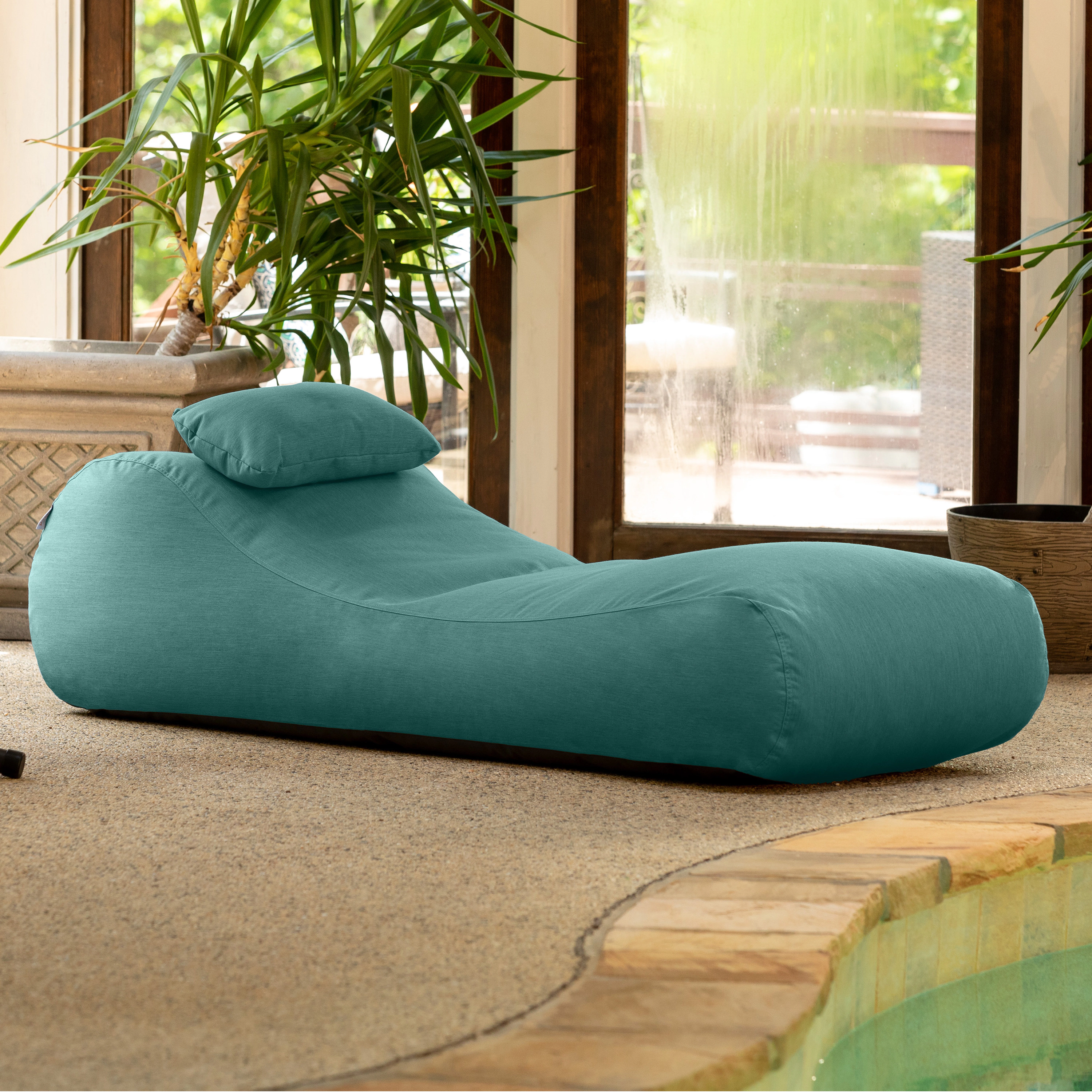 Arlo Outdoor Bean Bag Sun Lounger - Pool and Patio Chaise Recliner