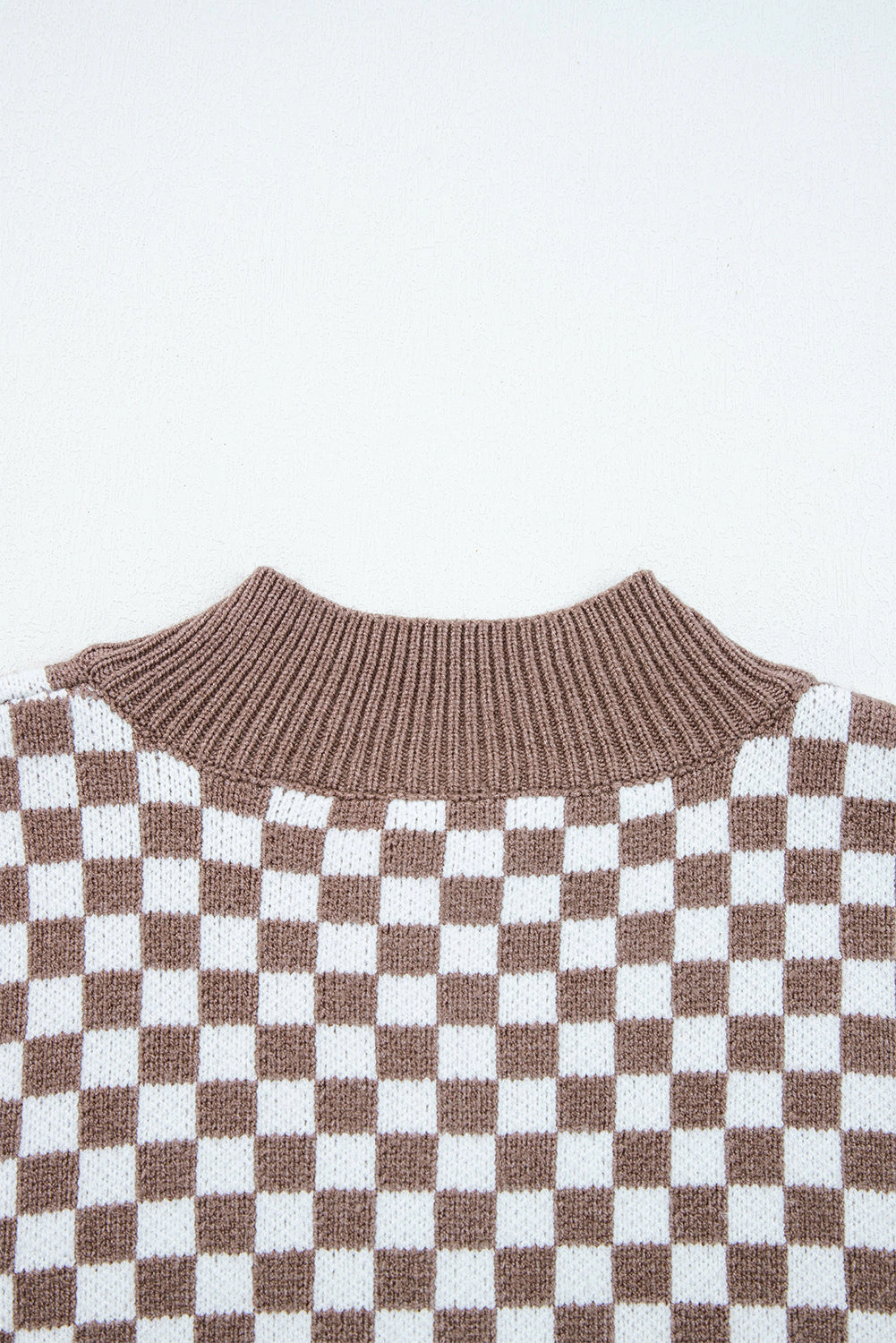 Threaded Pear Women's Mckinley Trim Checkerboard Knit Sweater