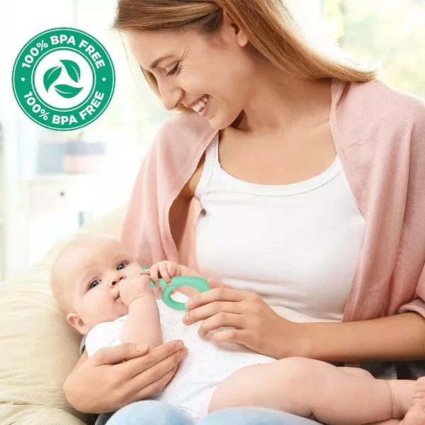 Sperric Baby Teething Toys, Silicone Teether Chew Toys Freezer Safe BPA Free, Soothe Babies Gums