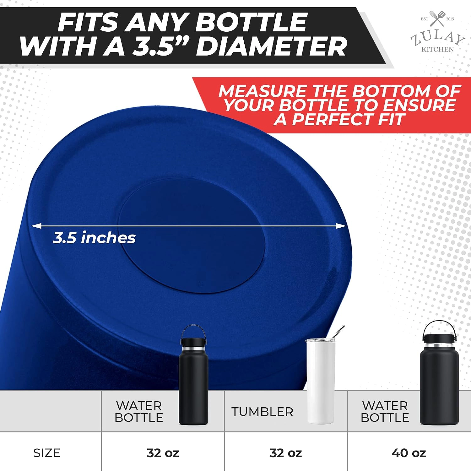 Zulay Kitchen Protective Silicone Boot 3.5Inches Diameter Water Bottles