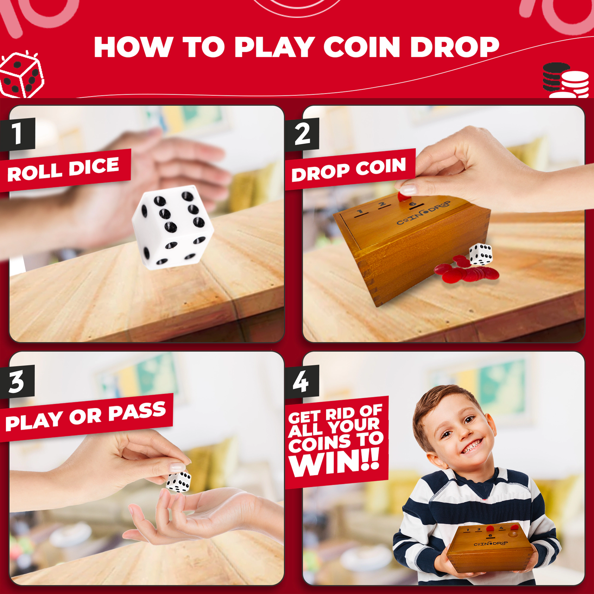 Swooc Games | Coin Drop™ | Simple + Strategic Dice Game