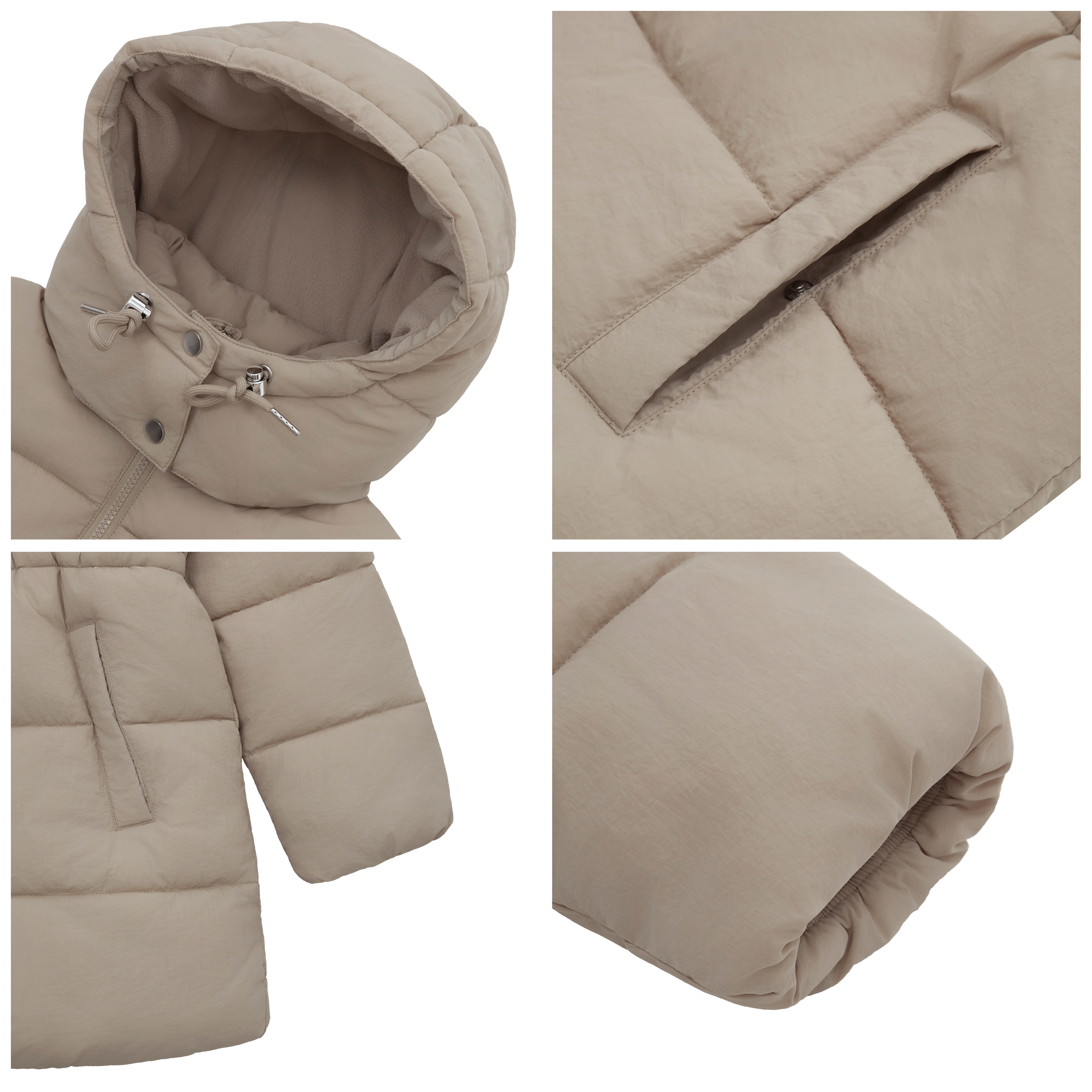 Rokka&Rolla Womens  Mid-Length Cinched Waist Puffer Jacket