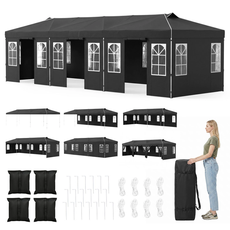 Hivvago Pop Up Canopy Tent with 8 Sidewalls and Adjustable Height