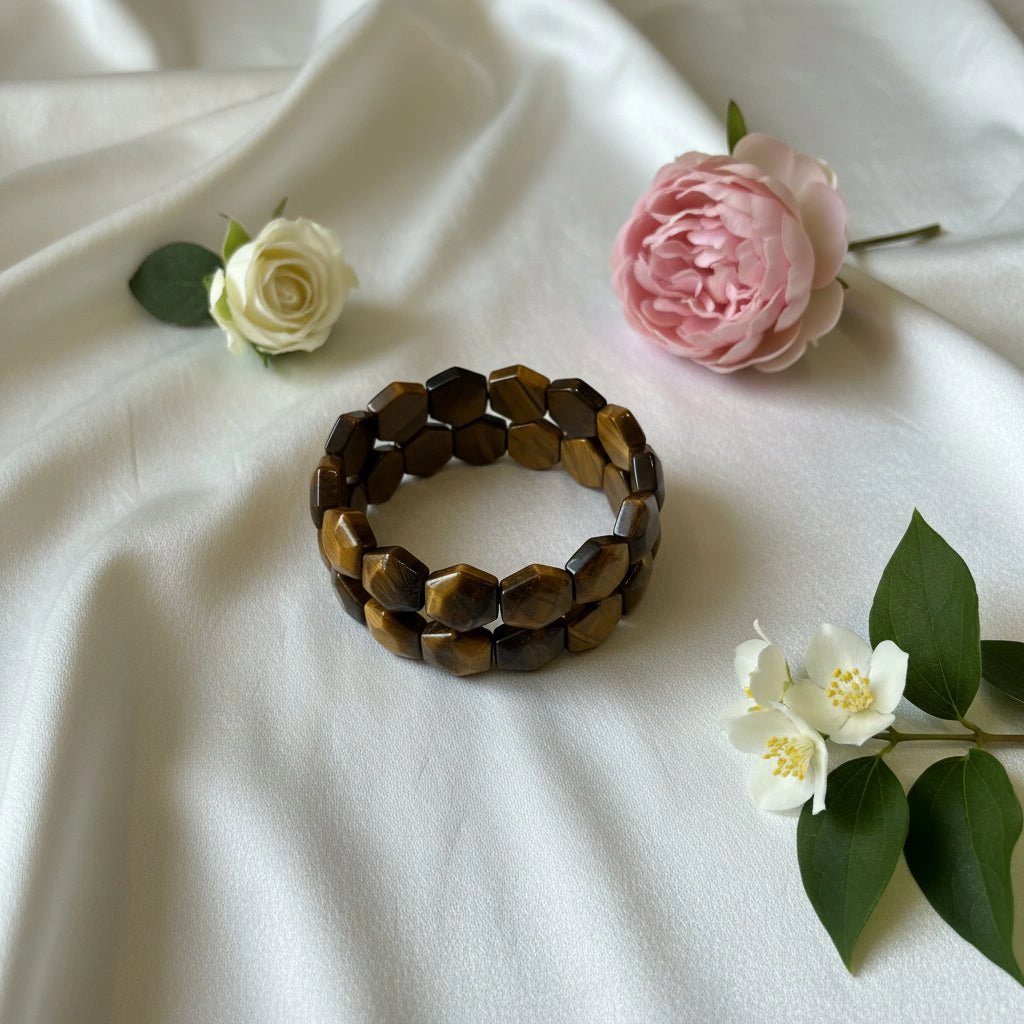 DressAtR Women's Tiger's Eye Stretch Bracelet