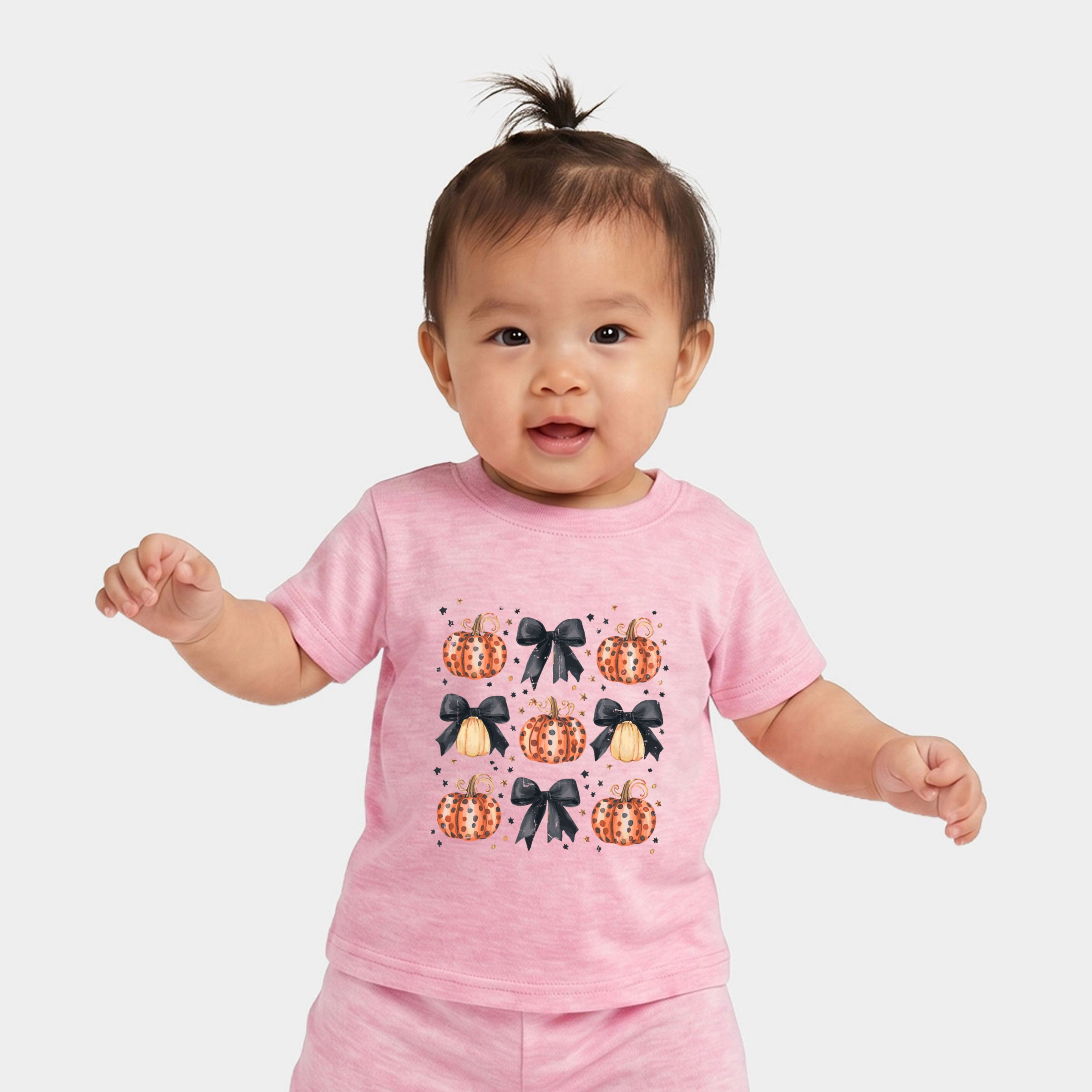 The Juniper Shop - Infant Jogger Pant Crew Set Coquette Black Bow Pumpkin Chart
