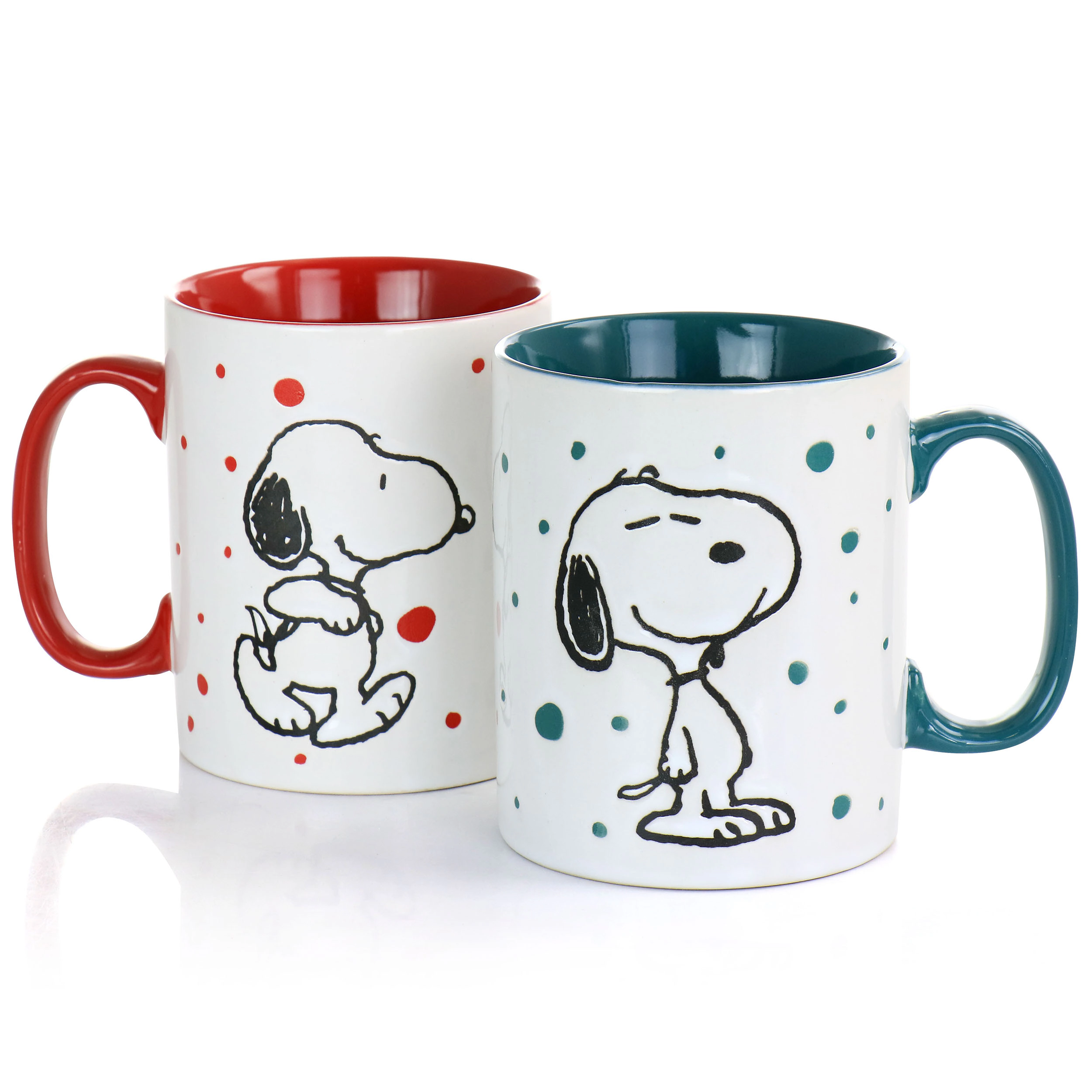 Gibson Peanuts Freckled Joy 15oz Stoneware 4 Piece Mug Set in Assorted Designs