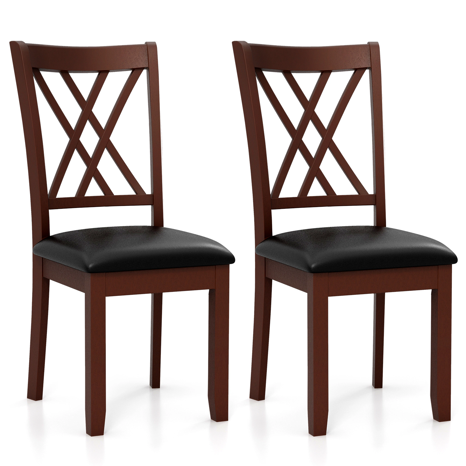 LJG Set of 2 Dining Chair with Backrest and Padded Seat