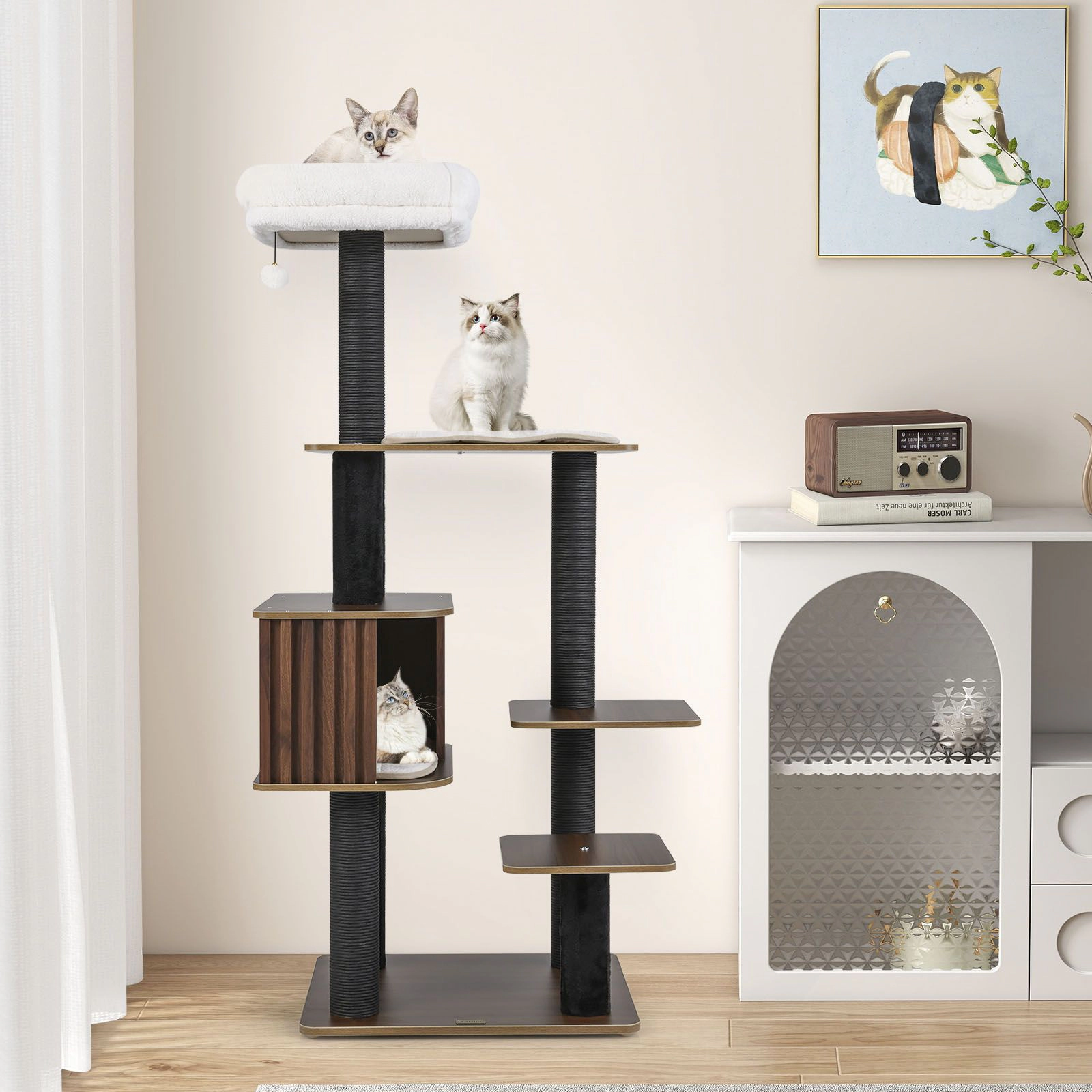 SlickBlue 6-Level Multi-Level Cat Tree with Condo & Scratching Posts