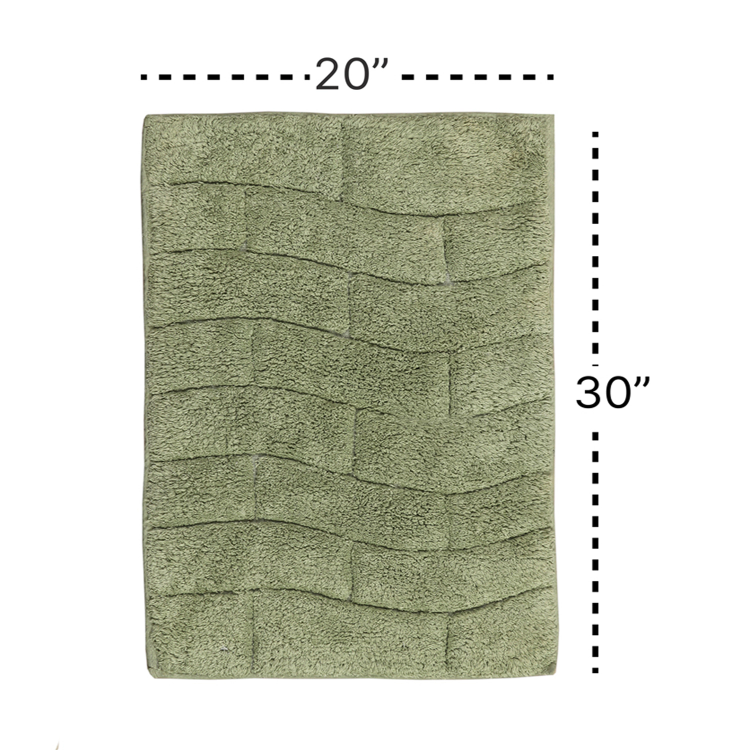 Knightsbridge Stylish And Comfortable All Season Traditional New Tile Design Cotton Bath Rug 20" X 30