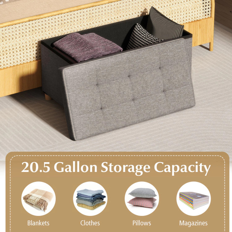 Hivvago Ottoman Storage Bench with Removable Tray